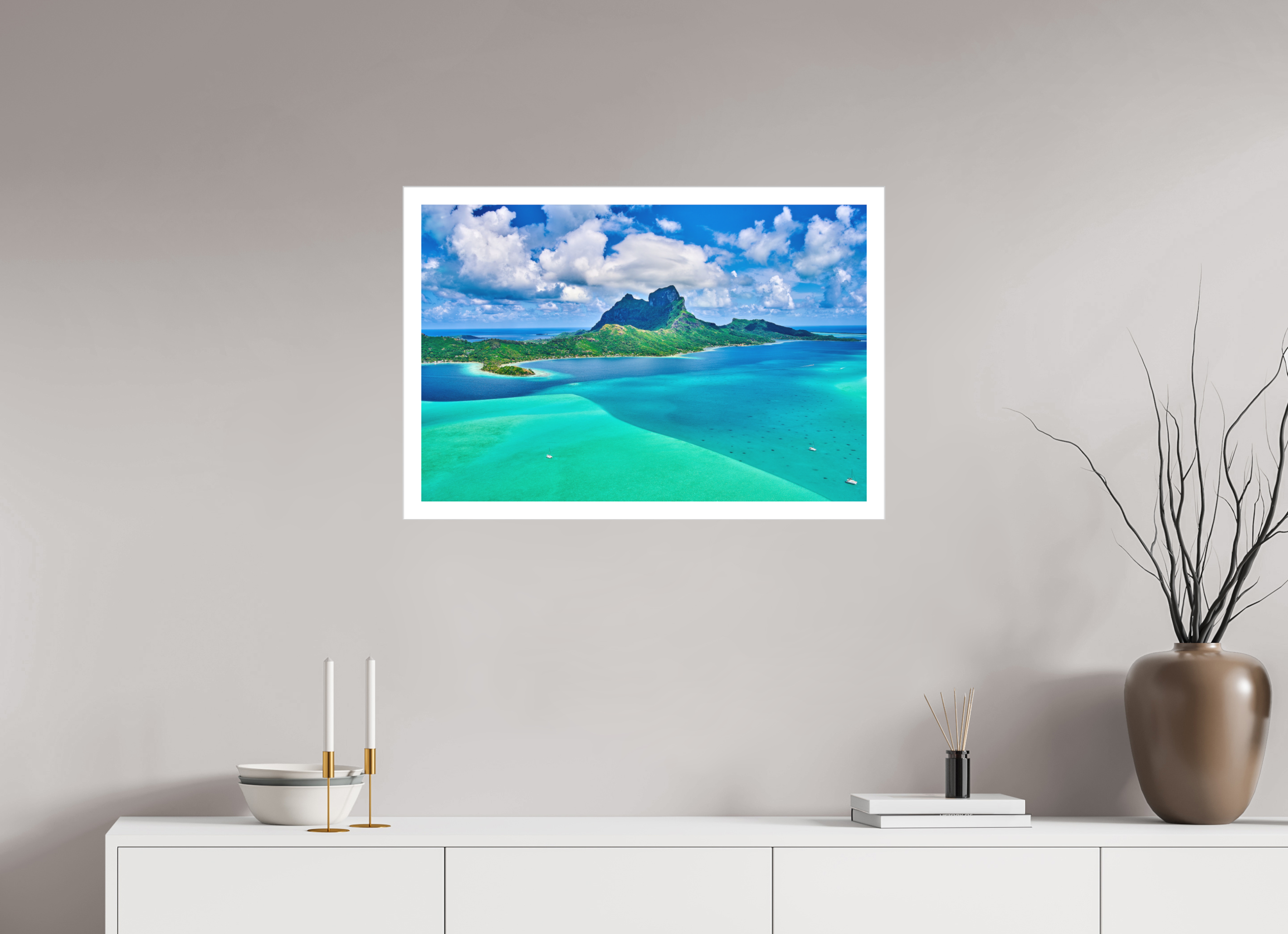 30 x 20″, Fine Art Bonded Acrylic Above Paradise
