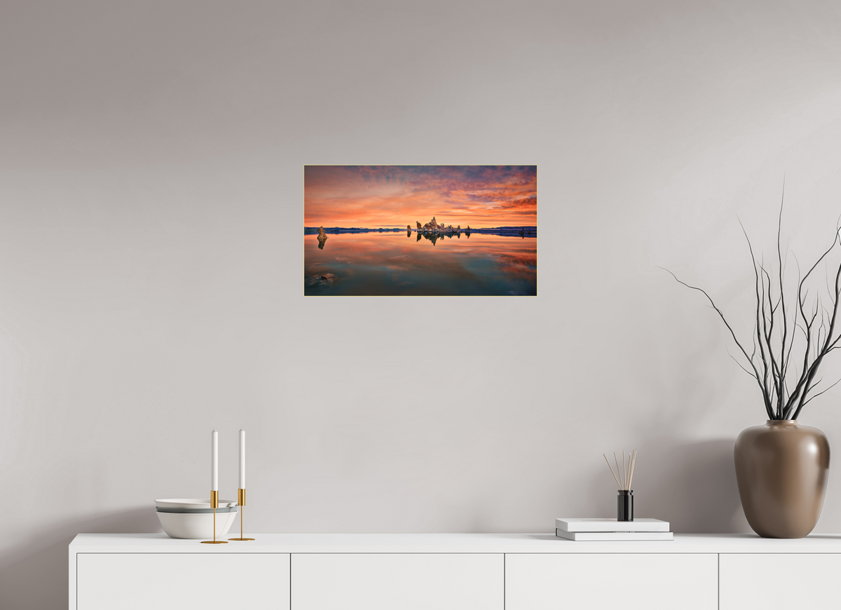 24 x 13.5″, Bonded Acrylic Gold Frame Reflekto: Mono Lake's South Tufa