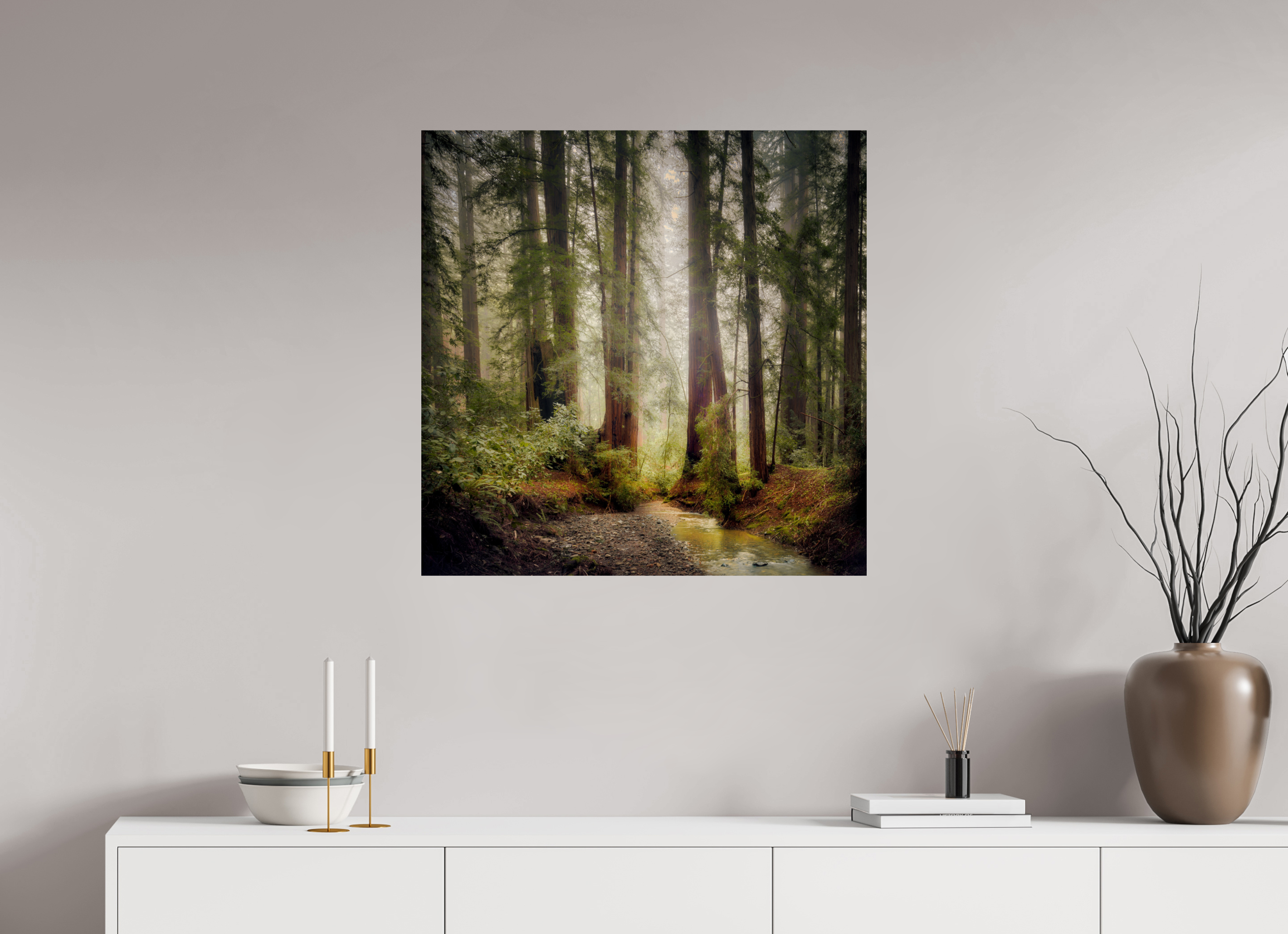 30 x 30″, Giclée Alu-Dibond Armstrong Woods IV: Lucem in Nemore