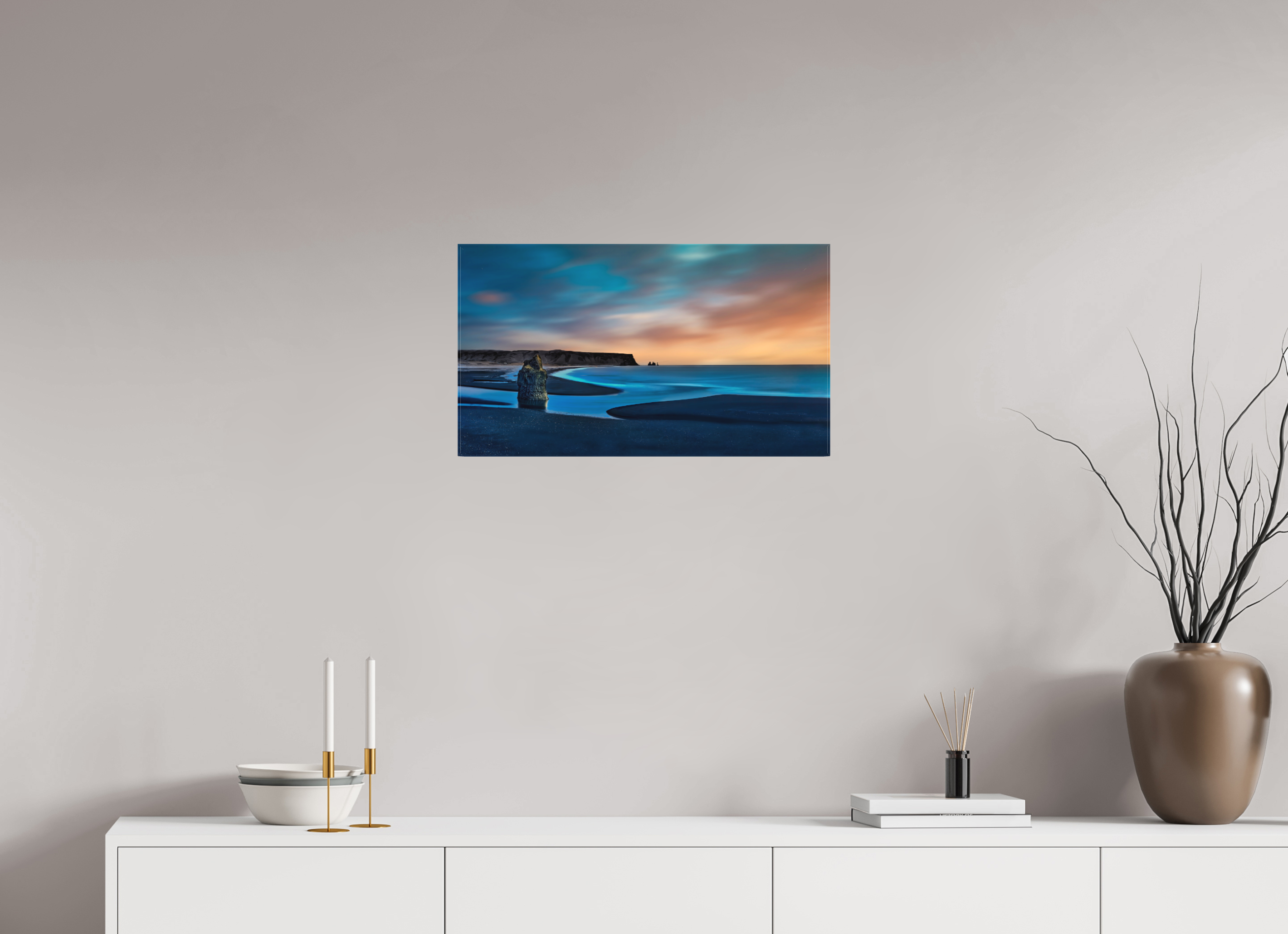24 x 13.5″, Fine Art Textile Reynisfjara