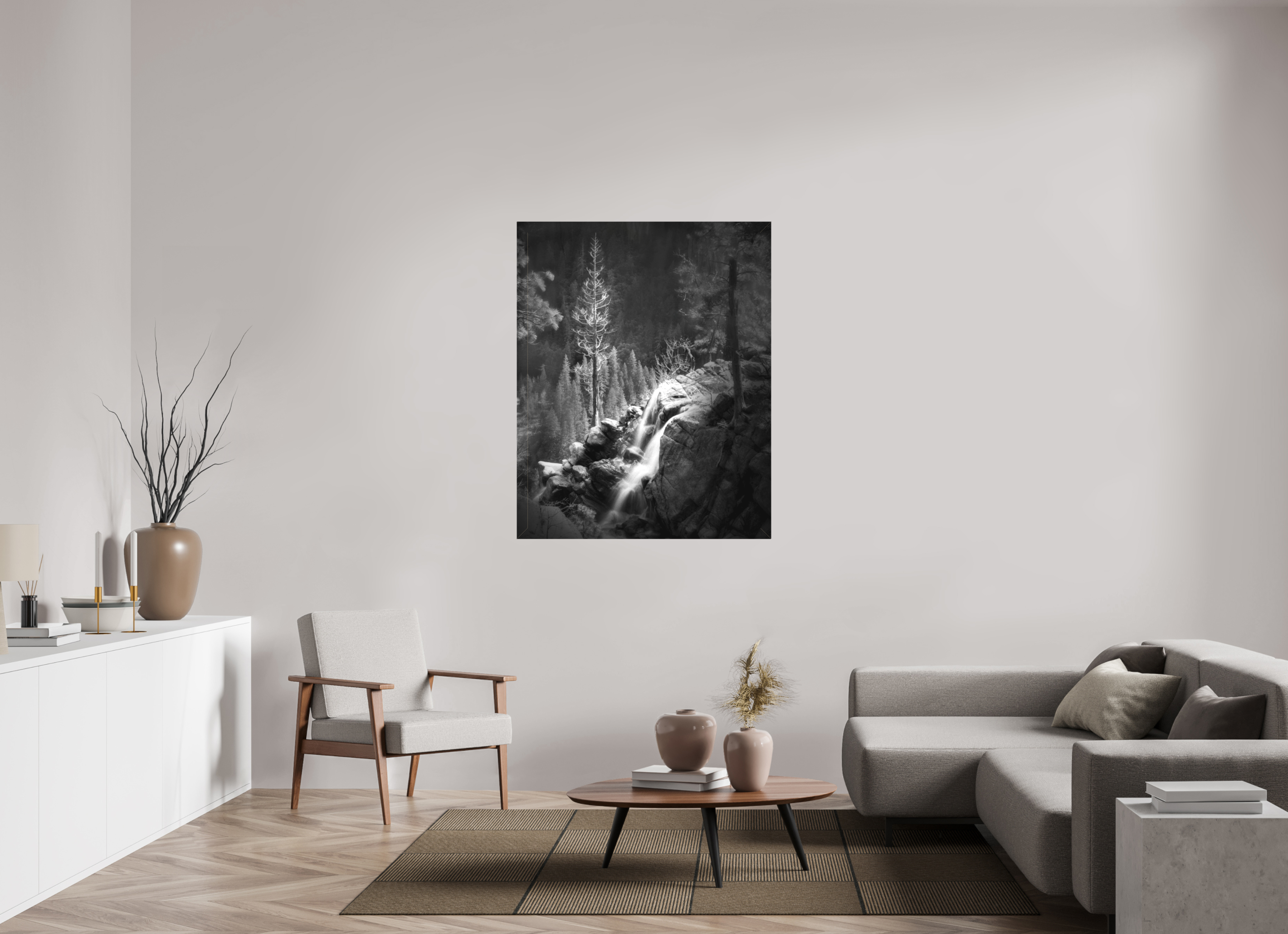 40 x 50″, Fine Art Textile Lucidum: Yosemite's Cascade Creek