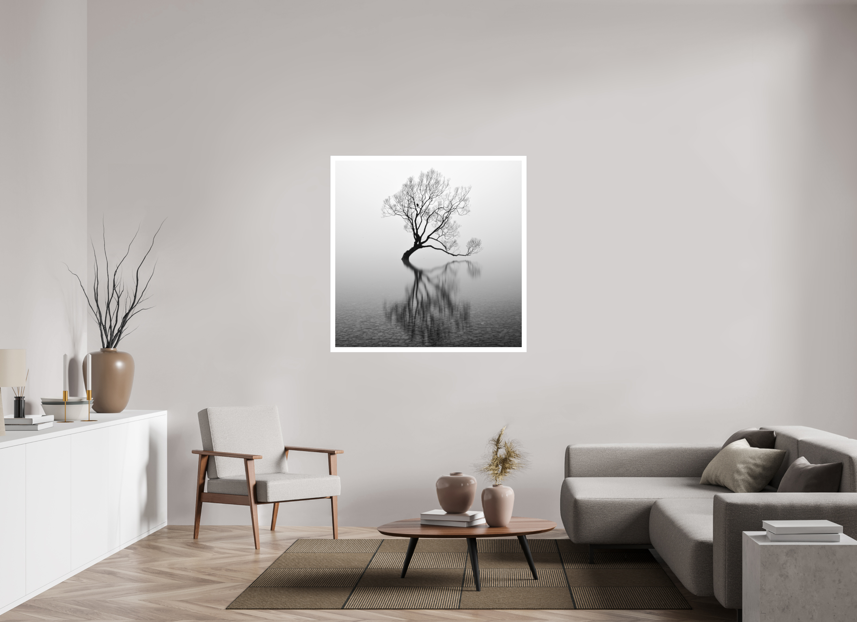 45 x 45″, Fine Art Bonded Acrylic Wanaka I: Rich Minimalism