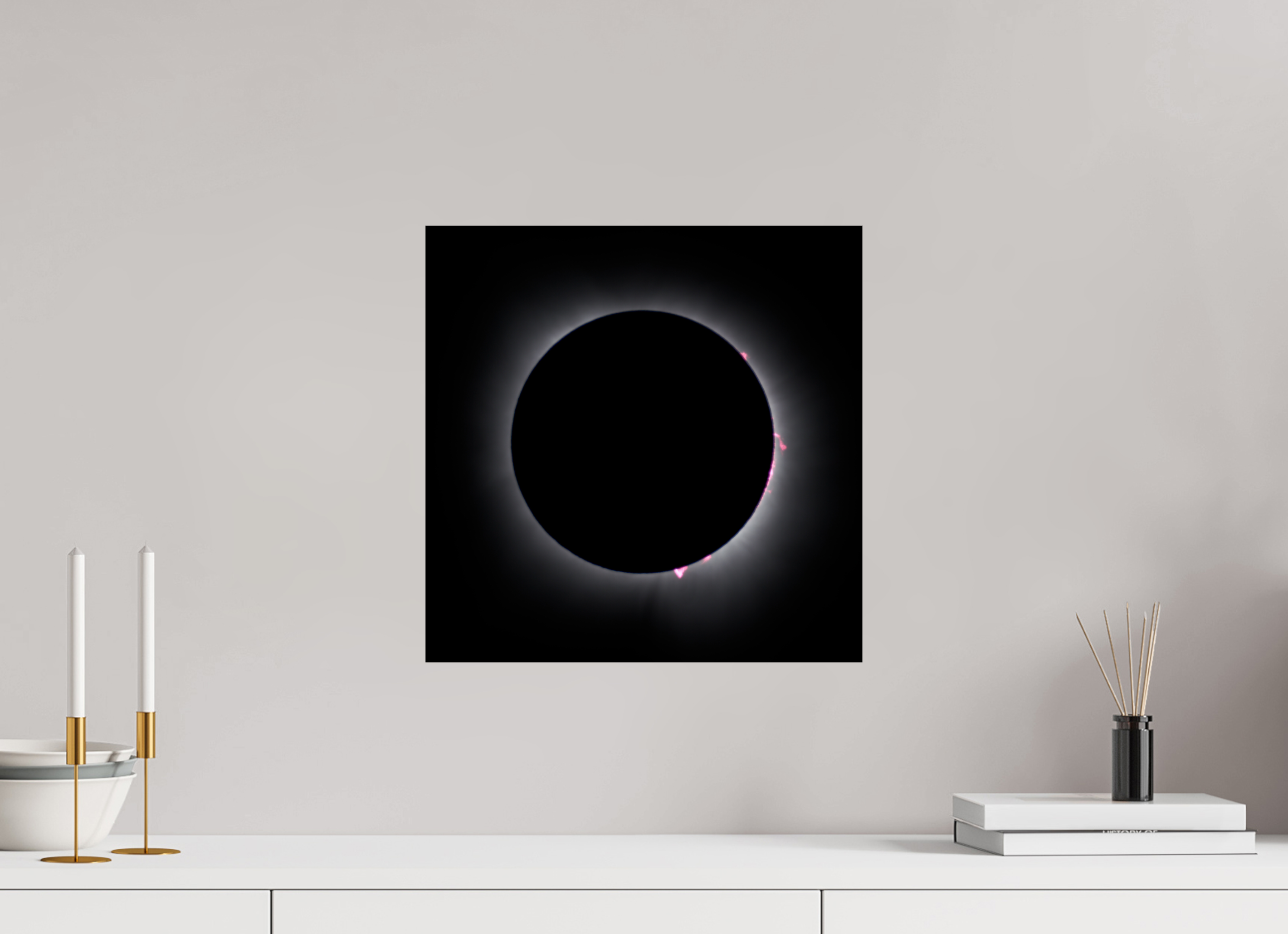 15 x 15″, Giclée Alu-Dibond 2024 Eclipse: Totality & Baily's Beads