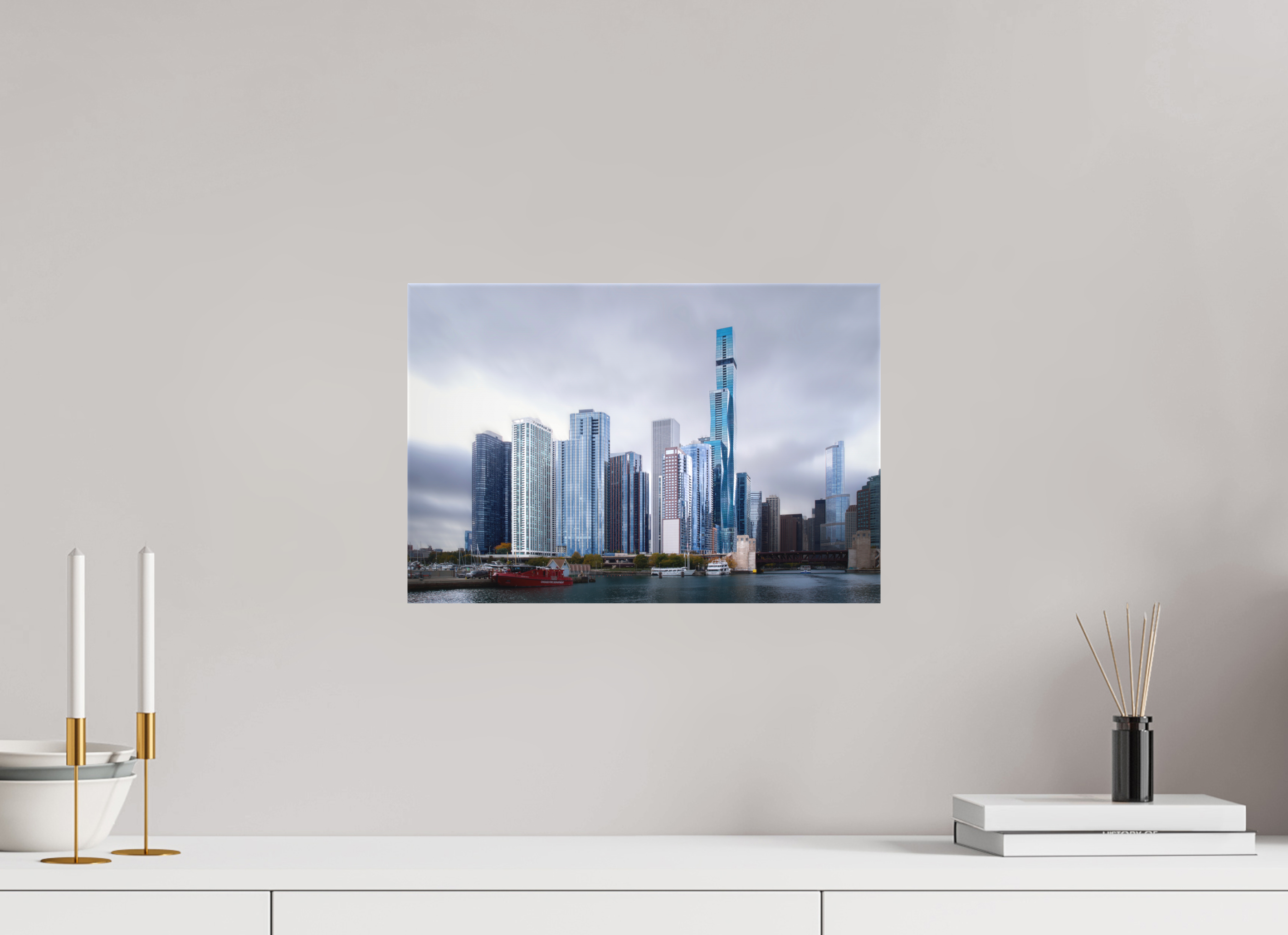 15 x 10″, Fine Art Textile Tomorrow Land — the Chicago Skyline