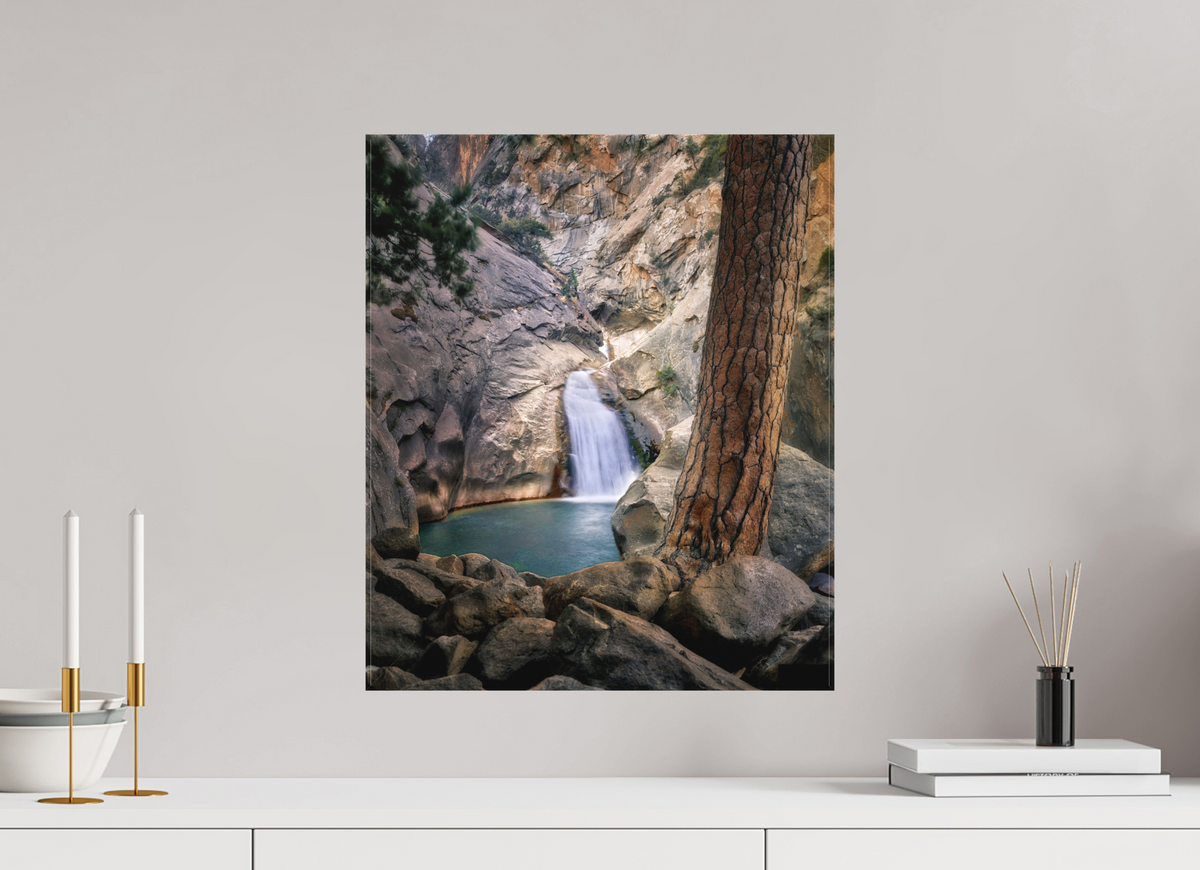16 x 19.1″, Fine Art Textile Roaring River Falls I —Kings Canyon