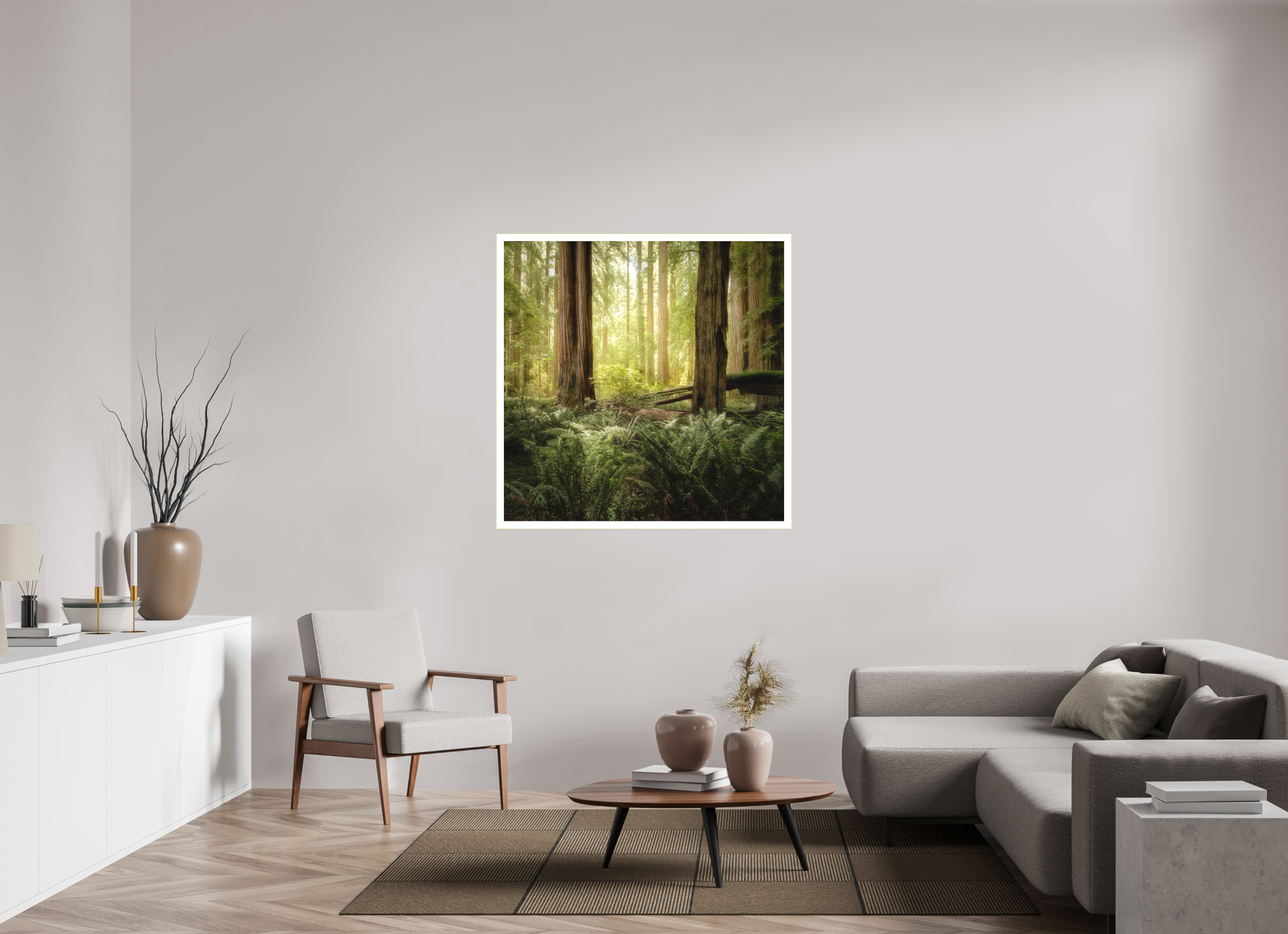 45 x 45″, Bonded Acrylic Mat + Gold Frame Lux Armarium: Stout Grove