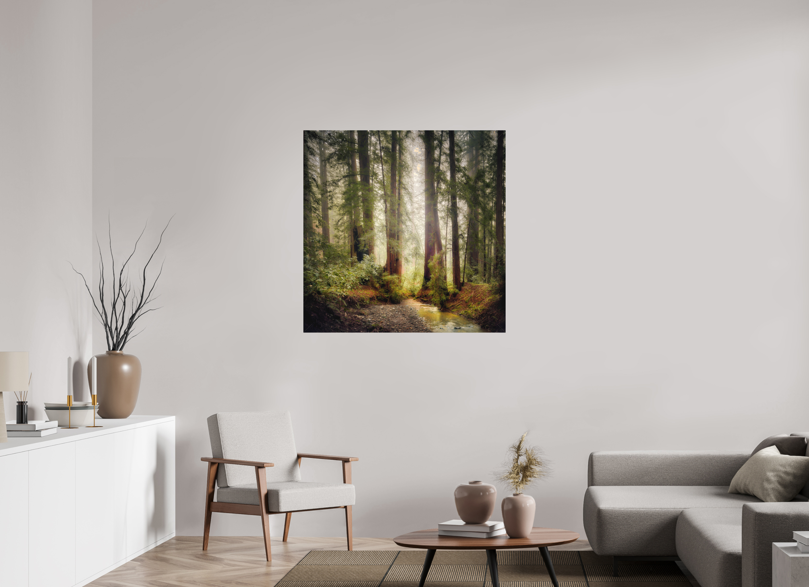 40 x 40″, Fine Art Textile Armstrong Woods IV: Lucem in Nemore