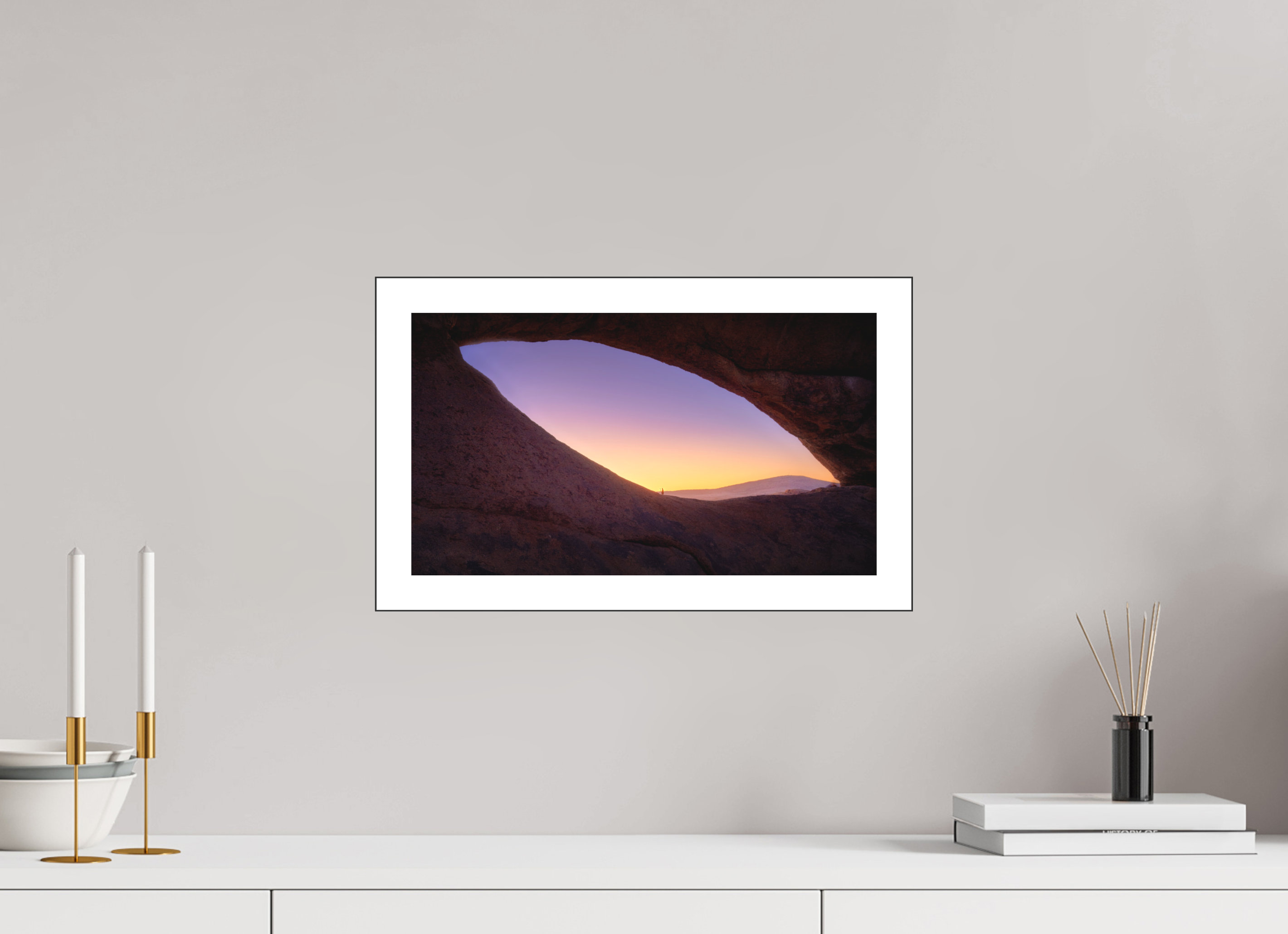 16 x 9″, Bonded Acrylic Mat + Black Frame Spitzkoppe — The Eye, Namibia