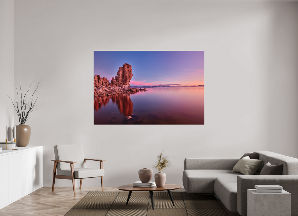 75 x 50″, Bonded Acrylic Silver Frame Mono Lake: Tufa Dawn