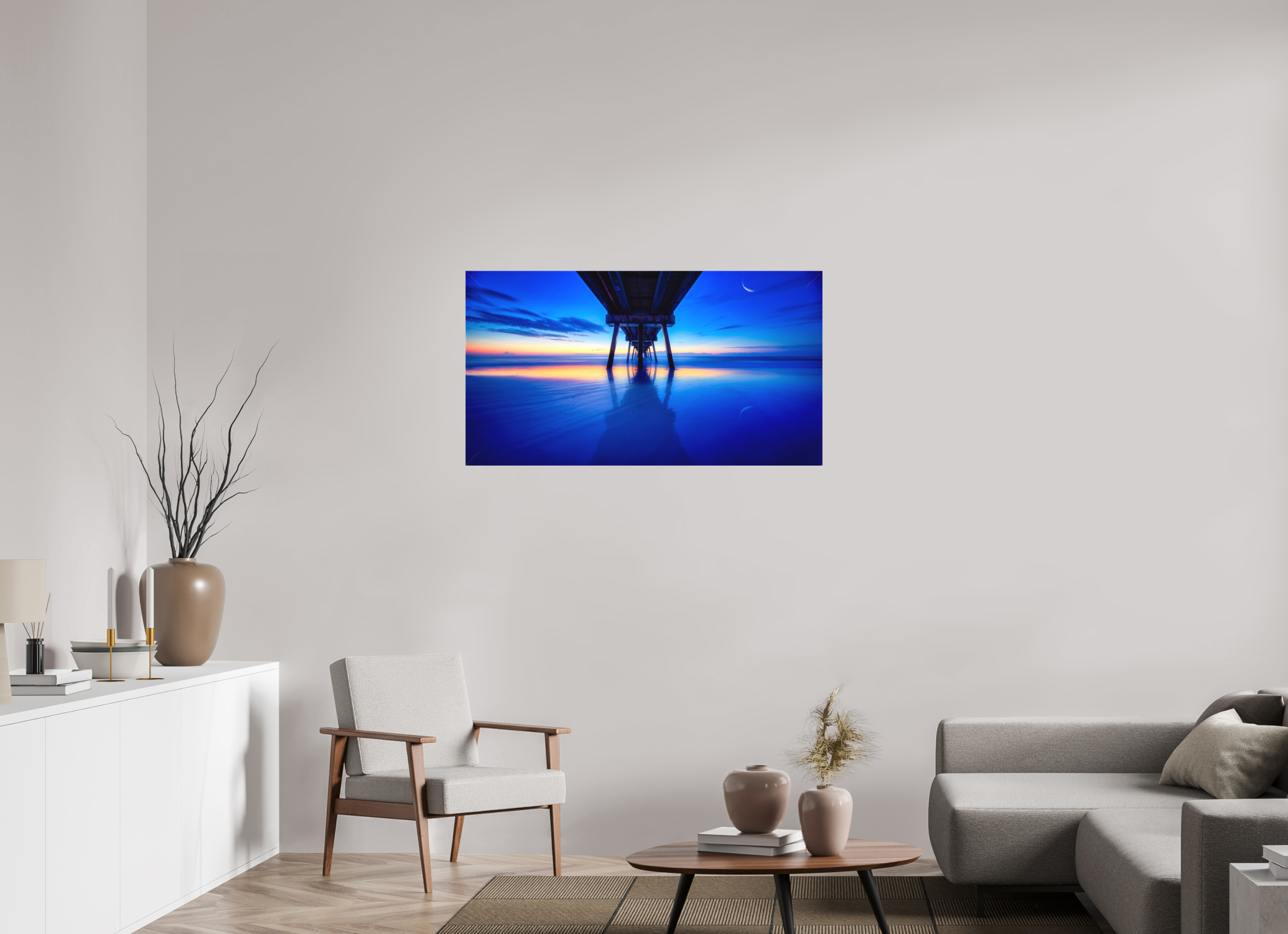 44.4 x 24″, Fine Art Textile Dawn at The Jax Pier