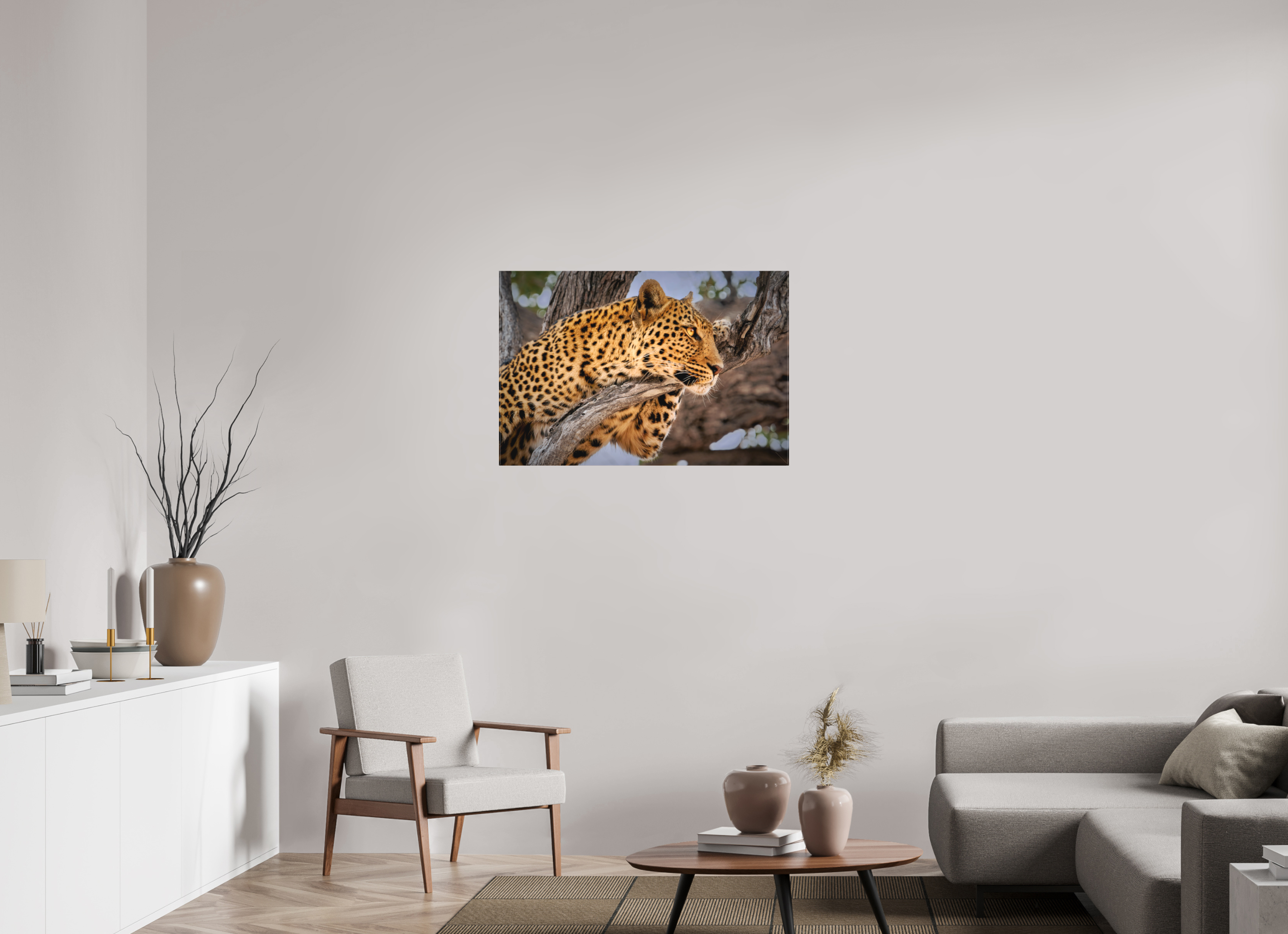 36 x 24″, Fine Art Textile Leopard Princess of Savute