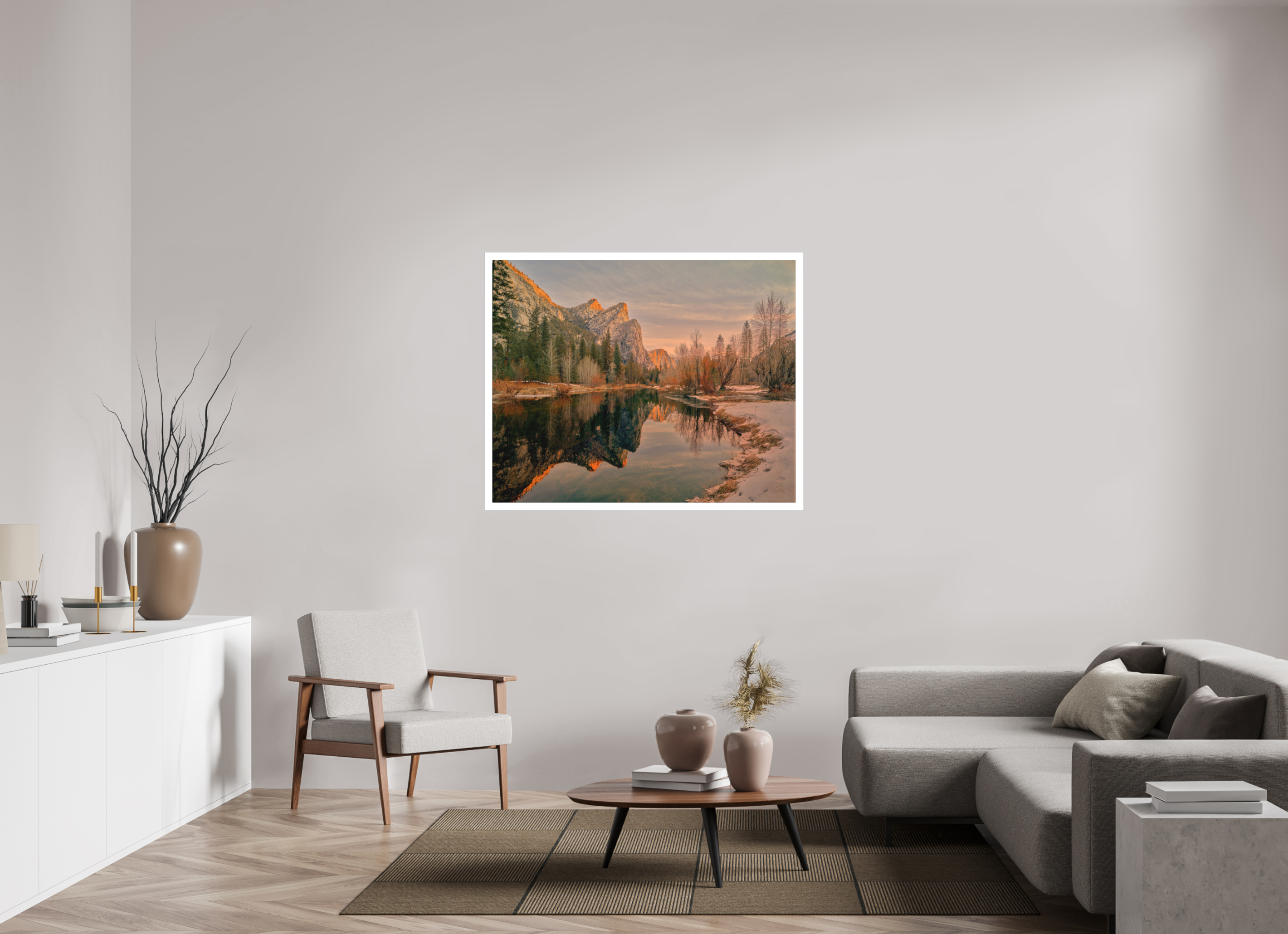 48.7 x 39″, Fine Art Bonded Acrylic Yosemite's Leviathans in Winter Dawn Light