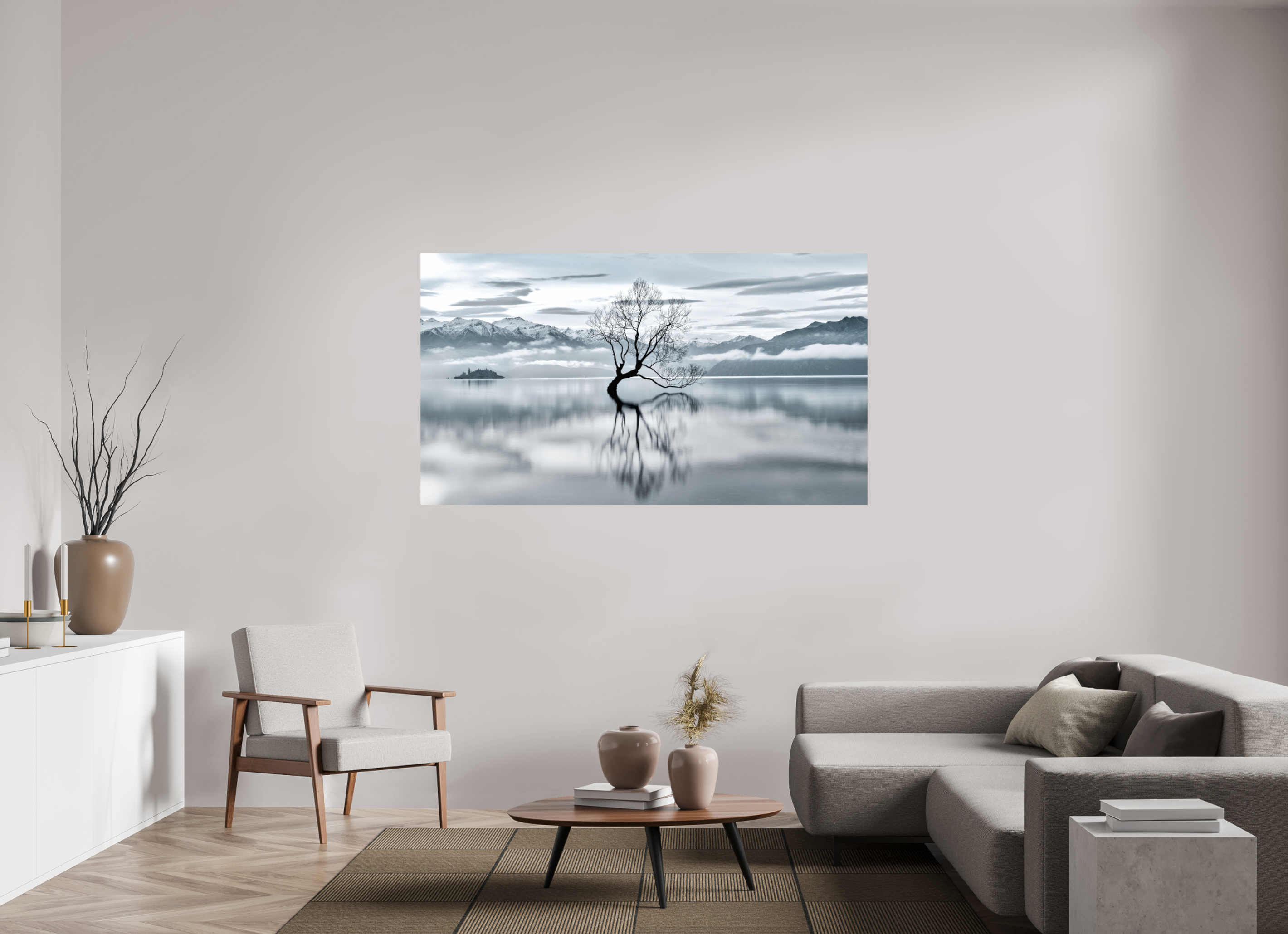 70 x 39.4″, Giclée Alu-Dibond Wanaka III: Almost Monochrome