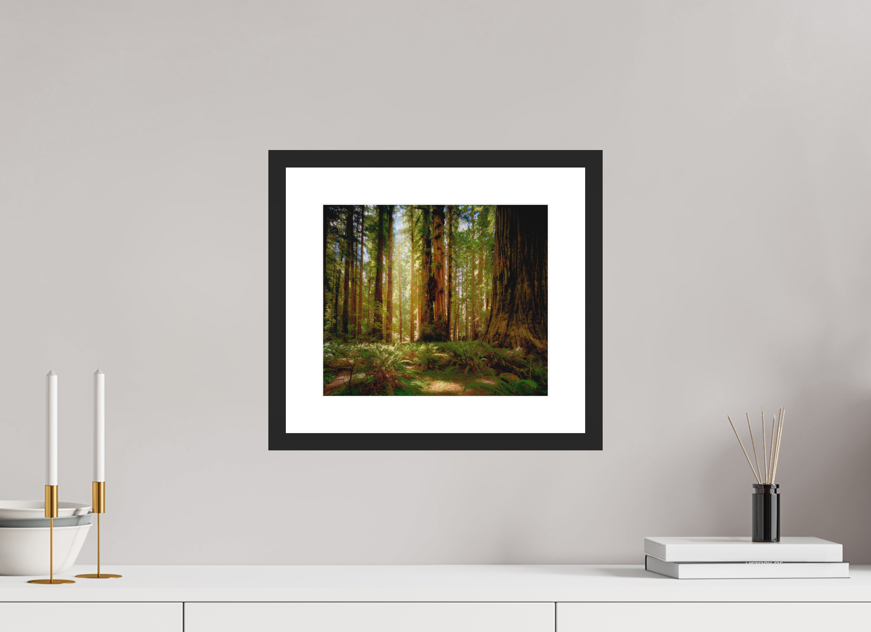 11.7 x 10″, Passe-Partout Black Frame Life & Light Beneath the Giants