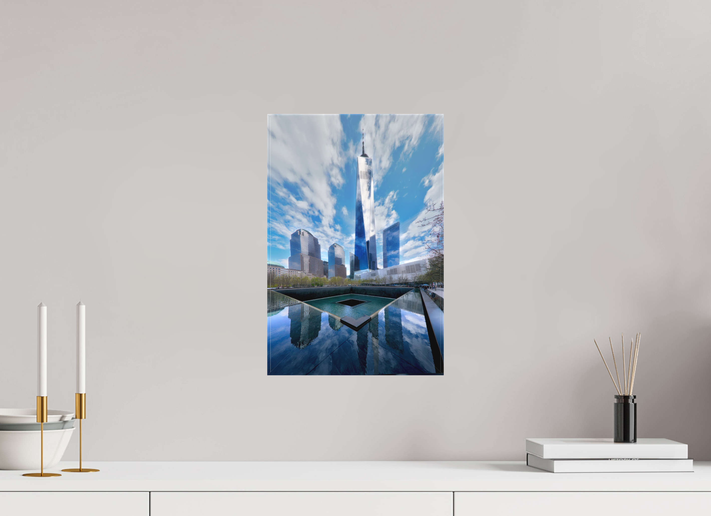 10 x 15″, Fine Art Textile 9/11 Memorial Plaza
