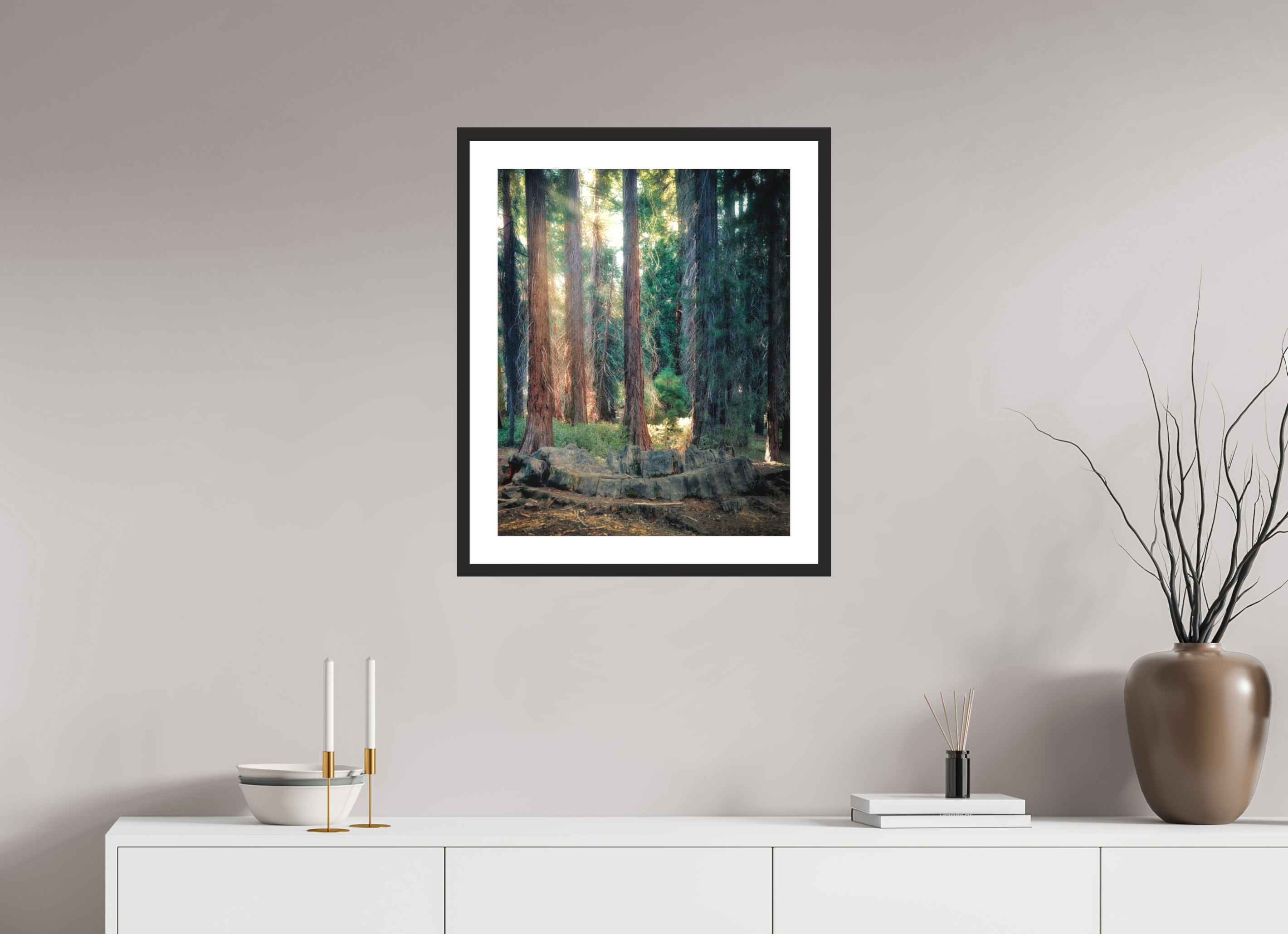 20 x 25″, Passe-Partout Black Frame Never Again: The Centennial Stump