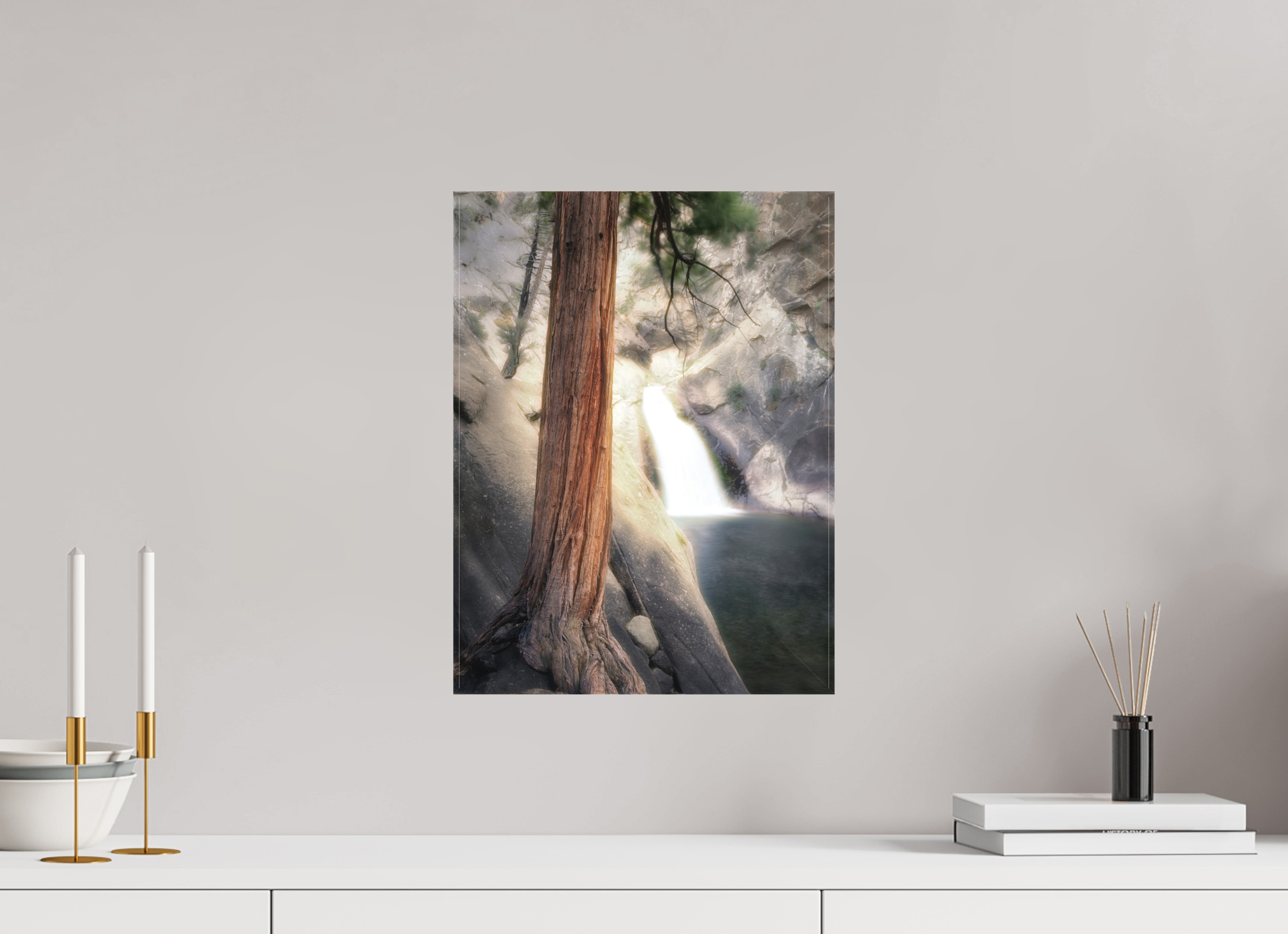 12 x 16″, Fine Art Textile Roaring River Falls 2 — Kings Canyon