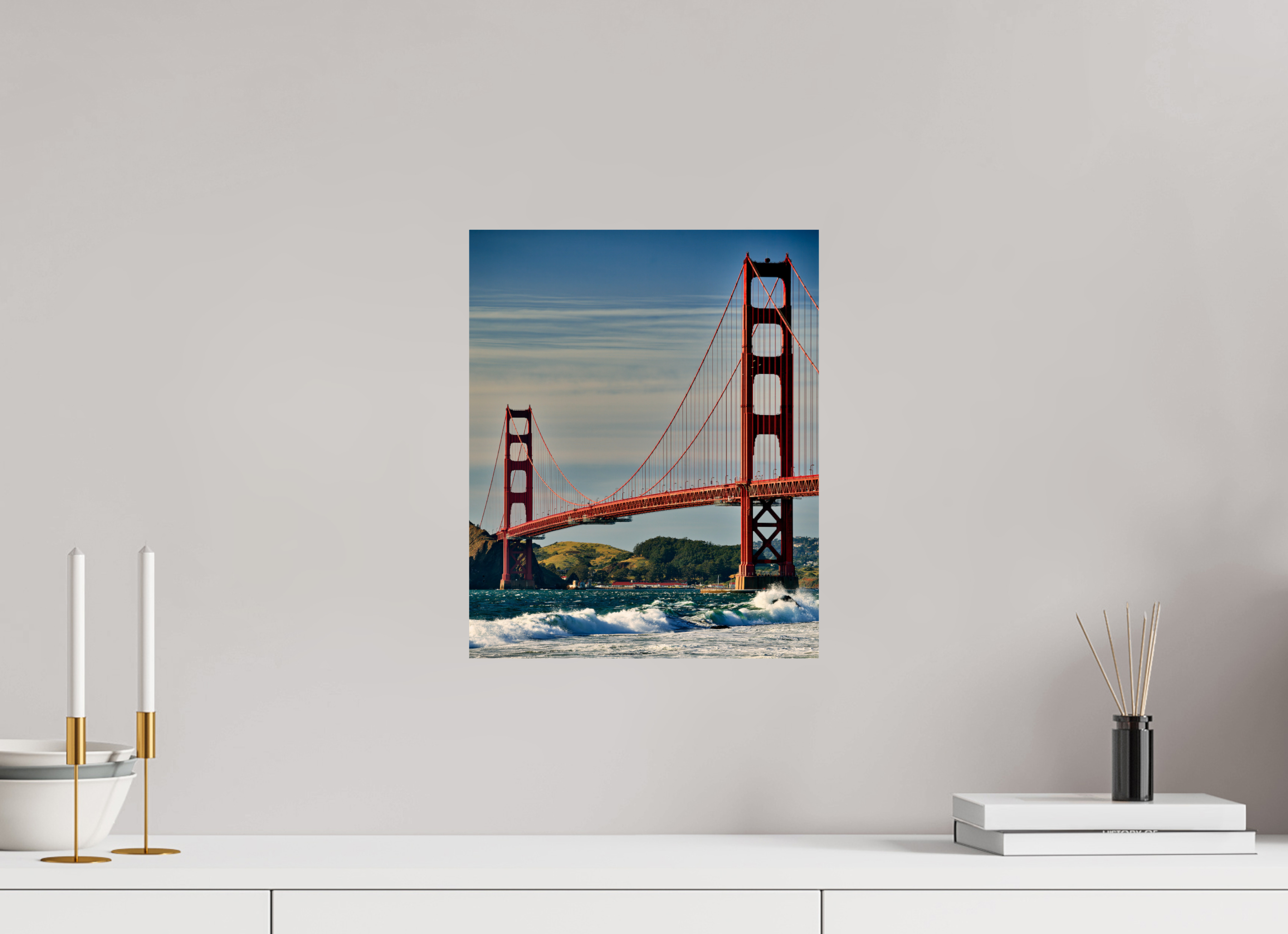 12 x 14.7″, Giclée Alu-Dibond Golden Gate II: Another Postcard View