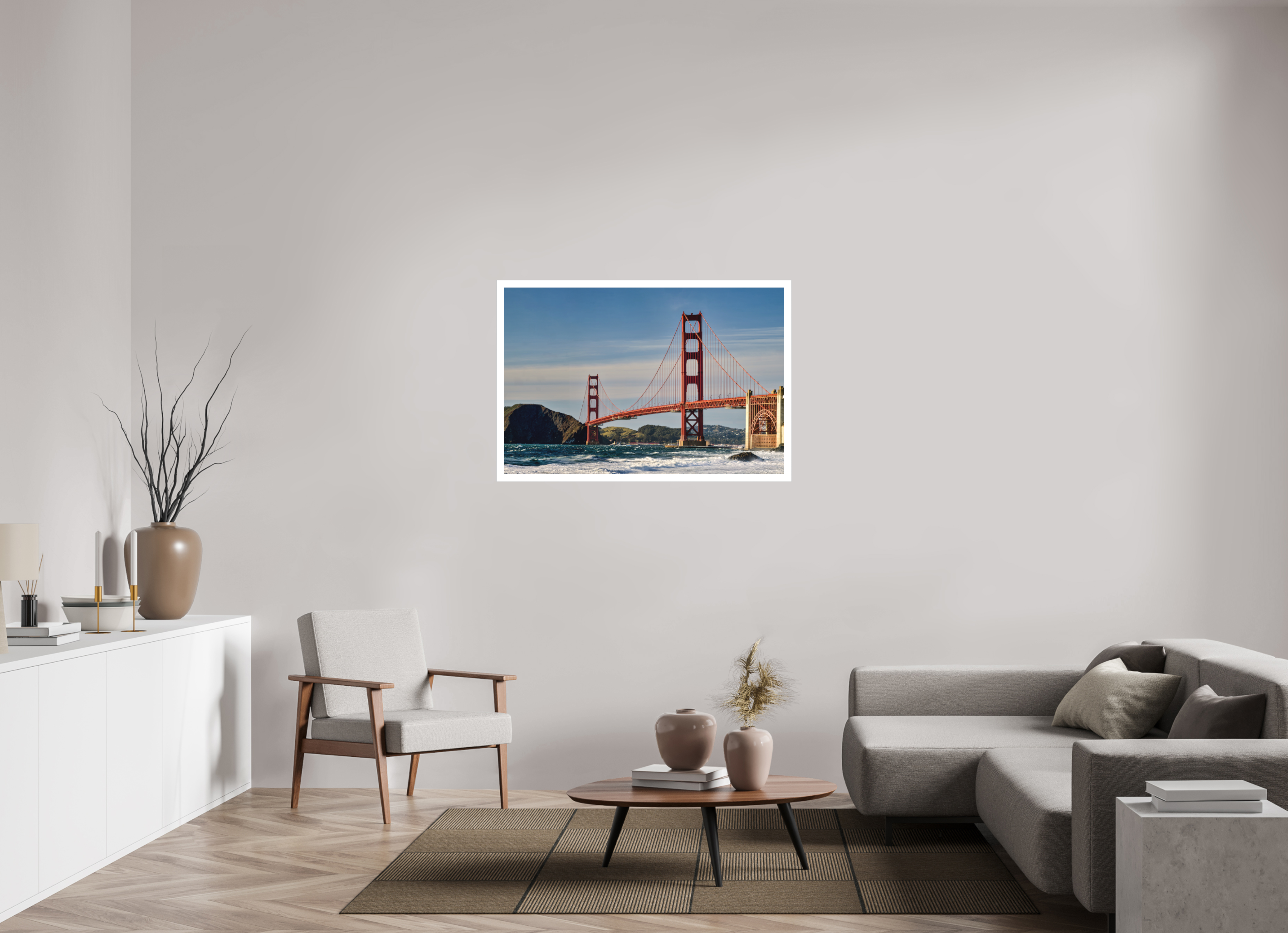 45 x 30″, Fine Art Bonded Acrylic Golden Gate I: A Postcard View