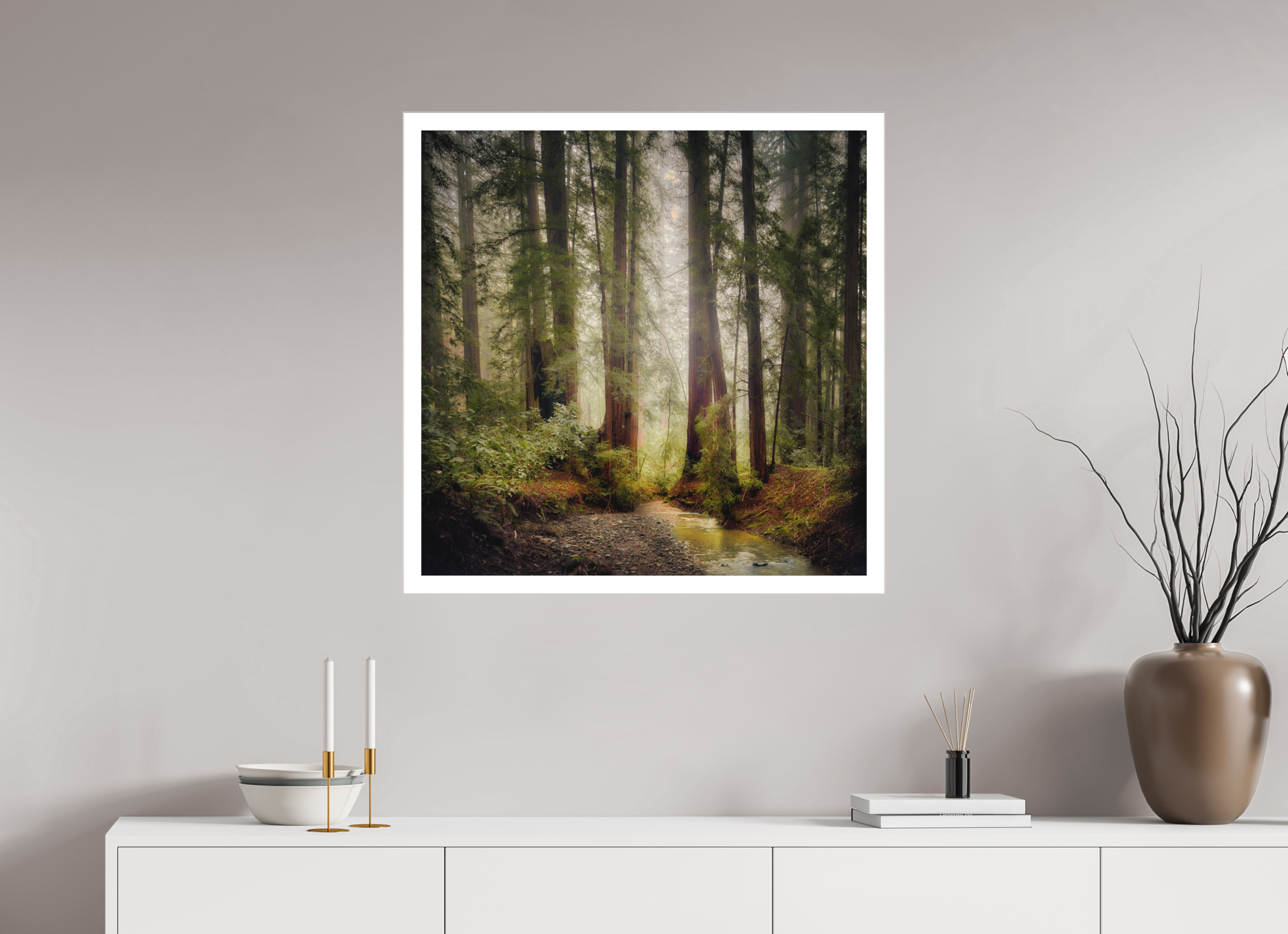 30 x 30″, Fine Art Bonded Acrylic Armstrong Woods IV: Lucem in Nemore