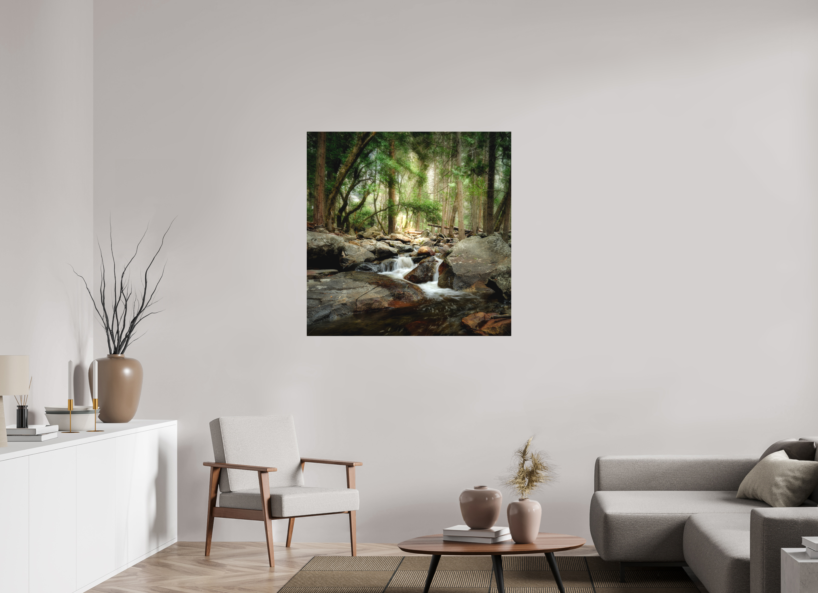 40 x 40″, Fine Art Textile Bridalveil Creek