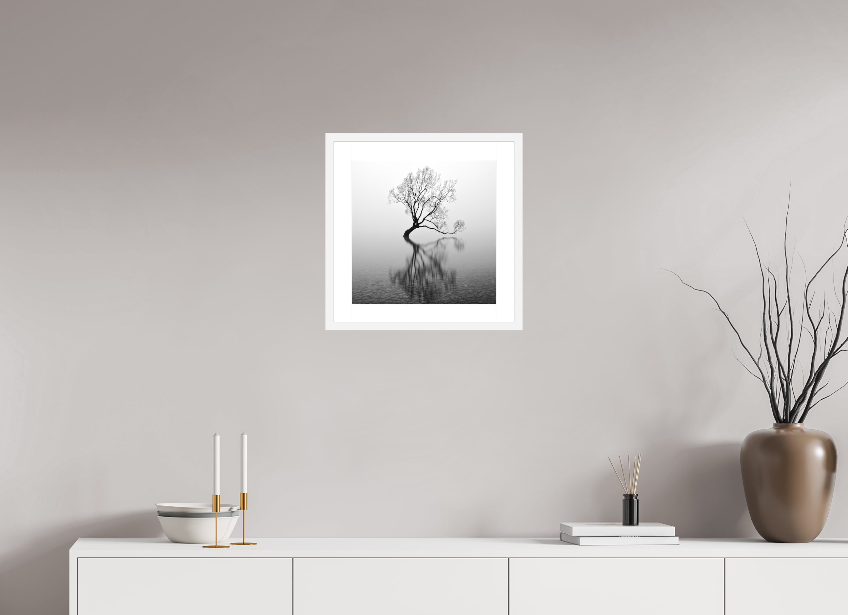 15 x 15″, Passe-Partout White Frame Wanaka I: Rich Minimalism