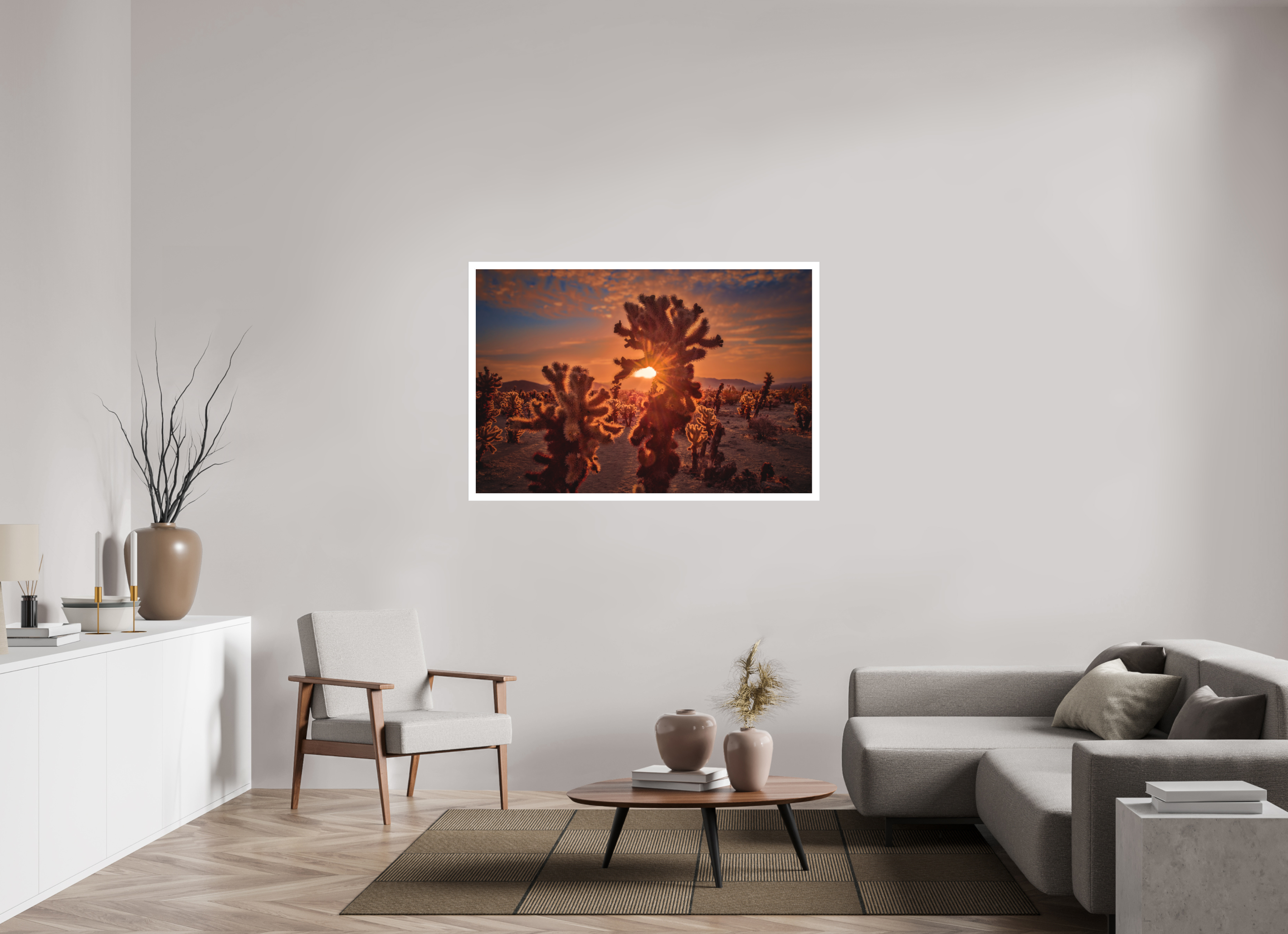 54 x 36″, Fine Art Bonded Acrylic Joshua Tree's Chollah Cactus