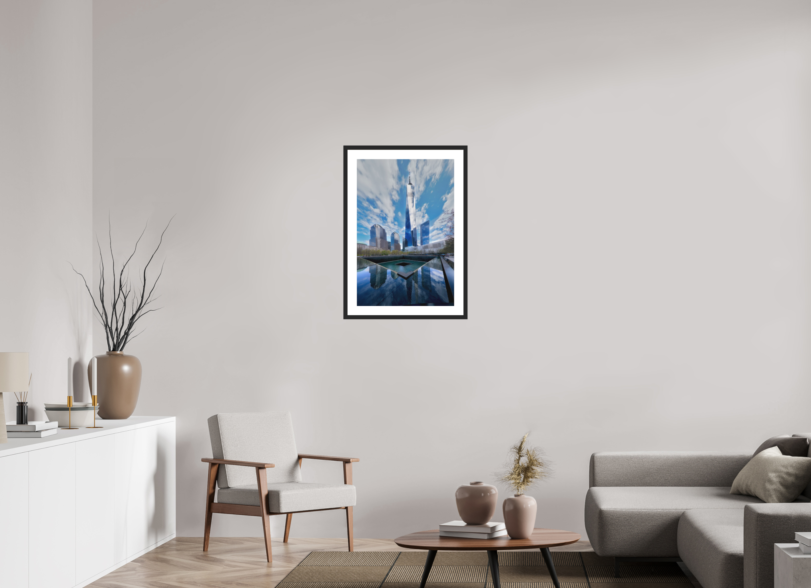 20 x 30″, Passe-Partout Black Frame 9/11 Memorial Plaza
