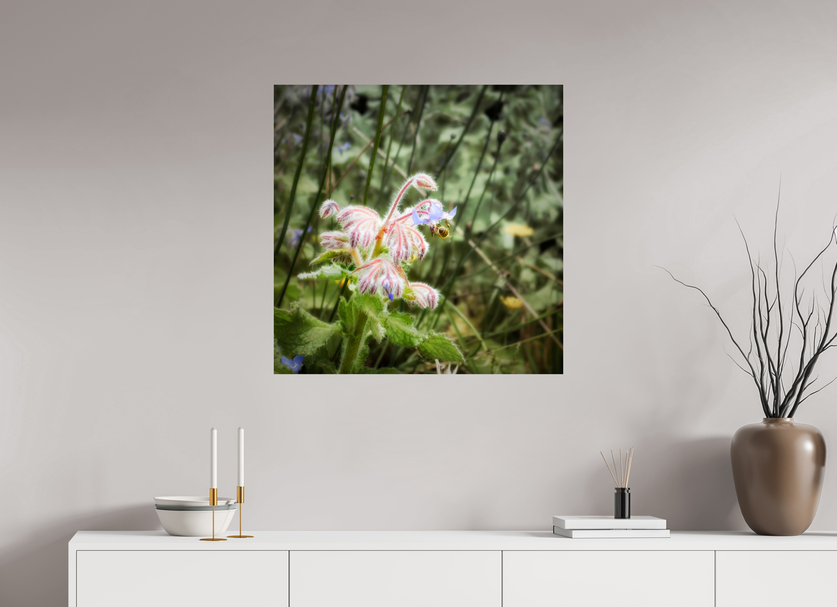 30 x 30″, Giclée Alu-Dibond Maui Honeybee Hard at Work