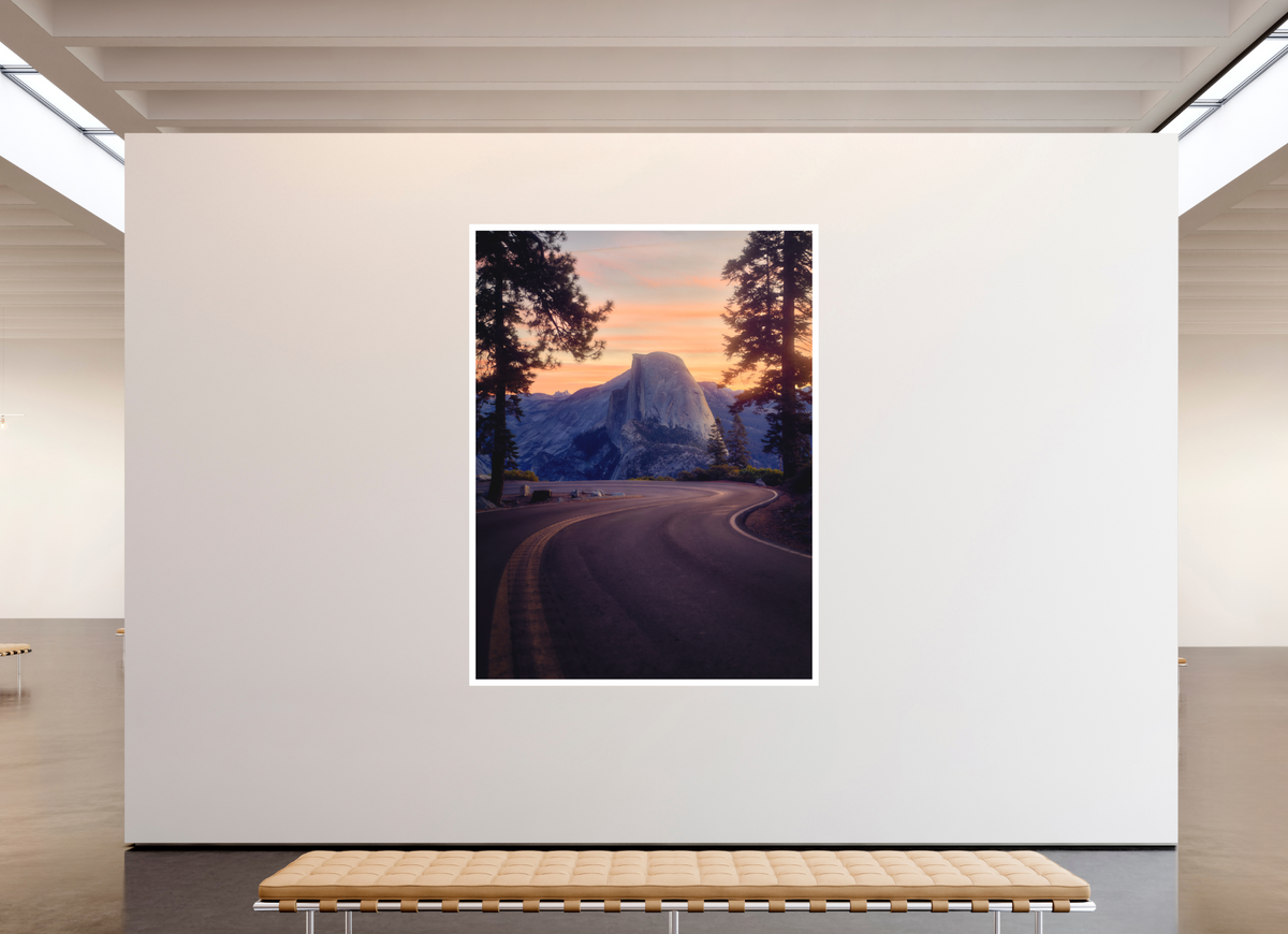 66 x 88″, Bonded Acrylic Mat + White Frame Flexus: Half Dome from Horseshoe Curve