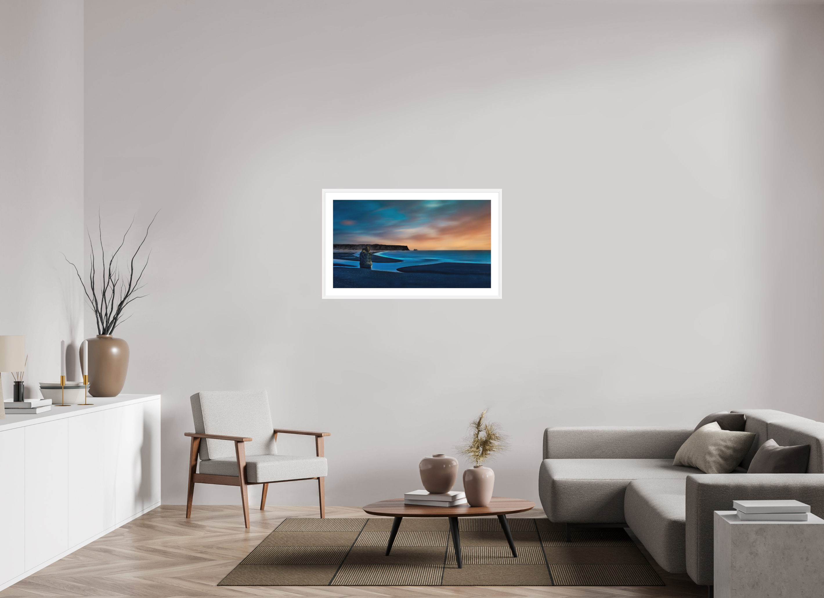 40 x 22.5″, Passe-Partout White Frame Reynisfjara