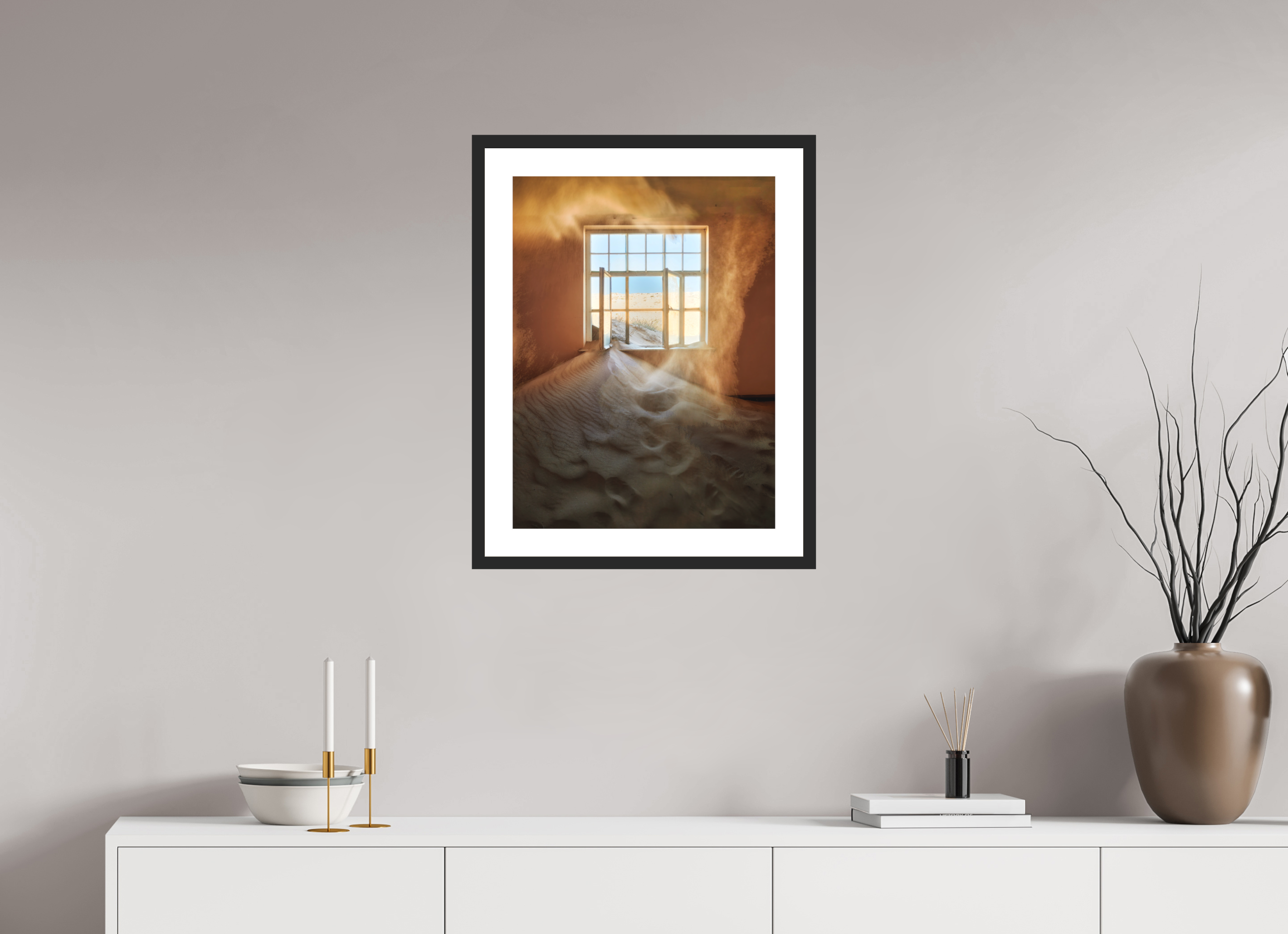 18 x 24″, Passe-Partout Black Frame Window in Time