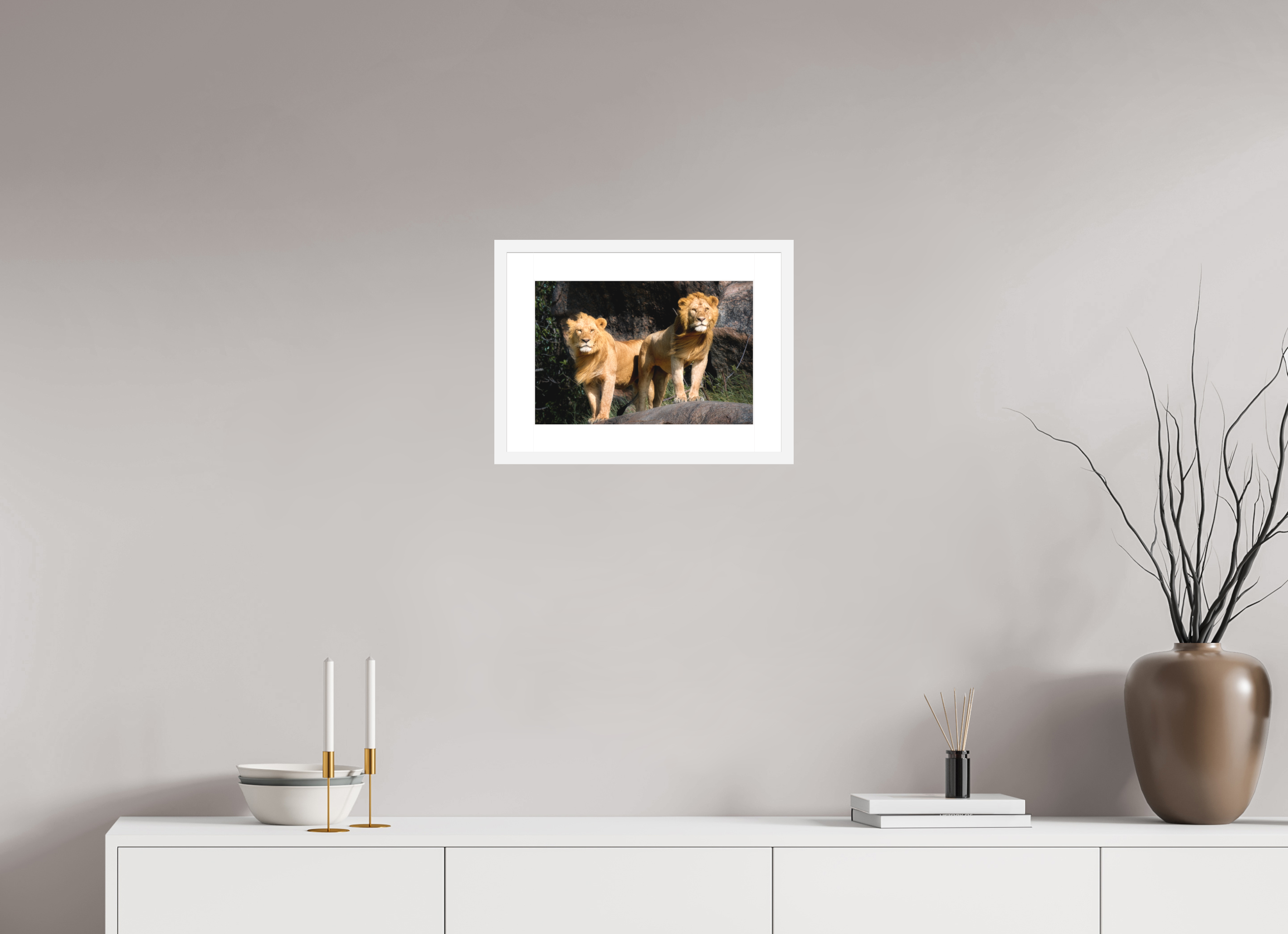 15 x 10″, Passe-Partout White Frame Two Fabios