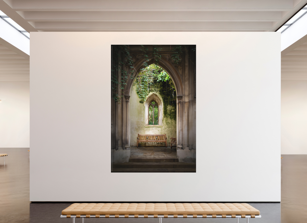 70 x 105″, Bonded Acrylic Silver Frame London's St Dunstan-in-the-East