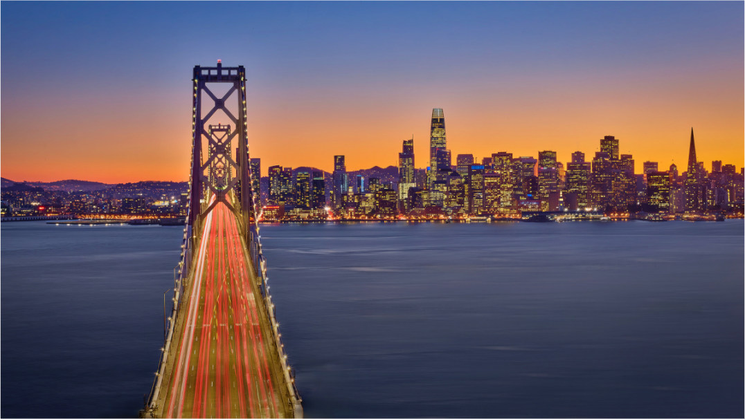 Main image Bay Bridge & Sunset Over San Francsico