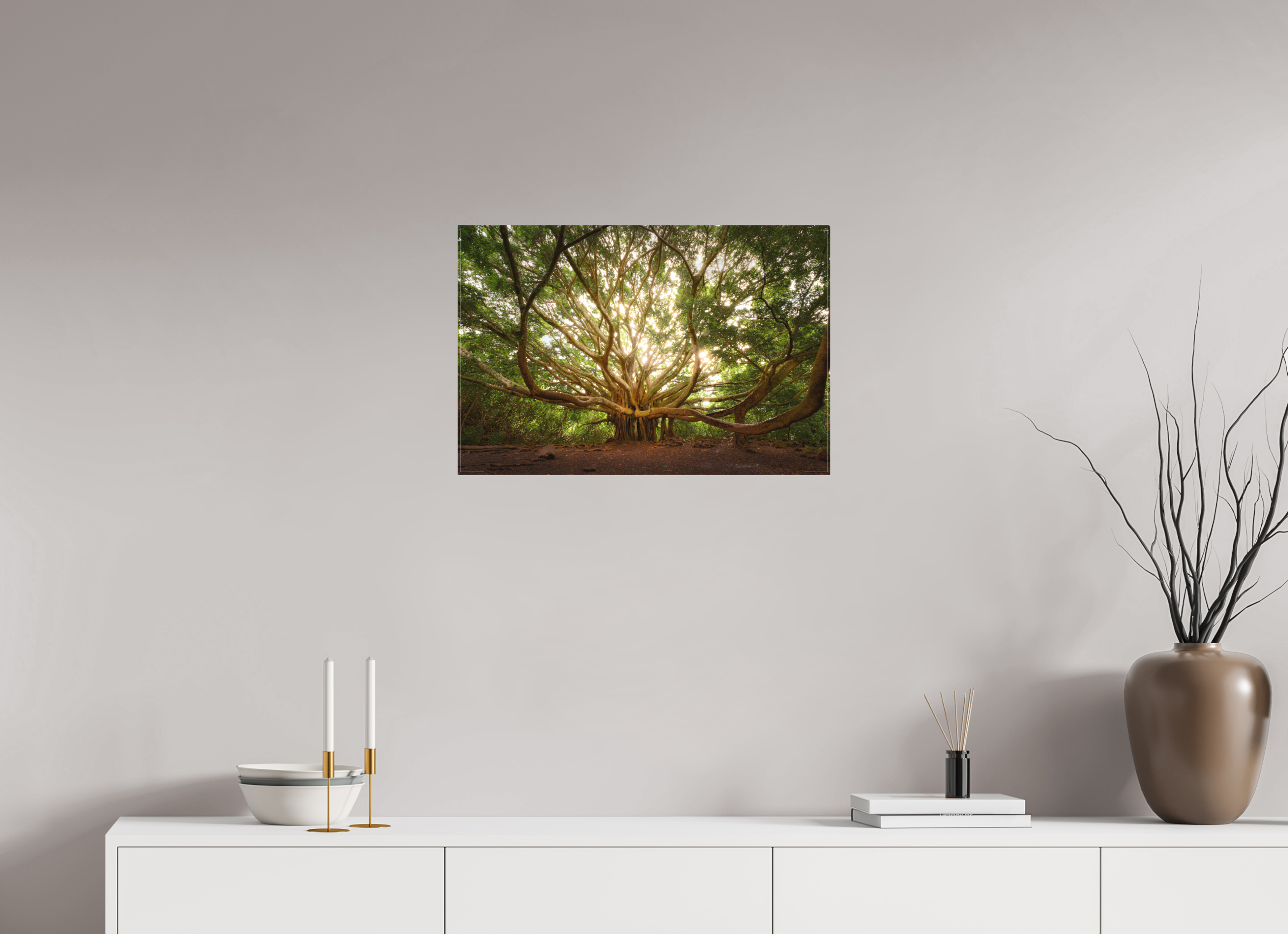 24 x 16″, Fine Art Textile Bracchium: The Pipiwai Trail Banyan Tree