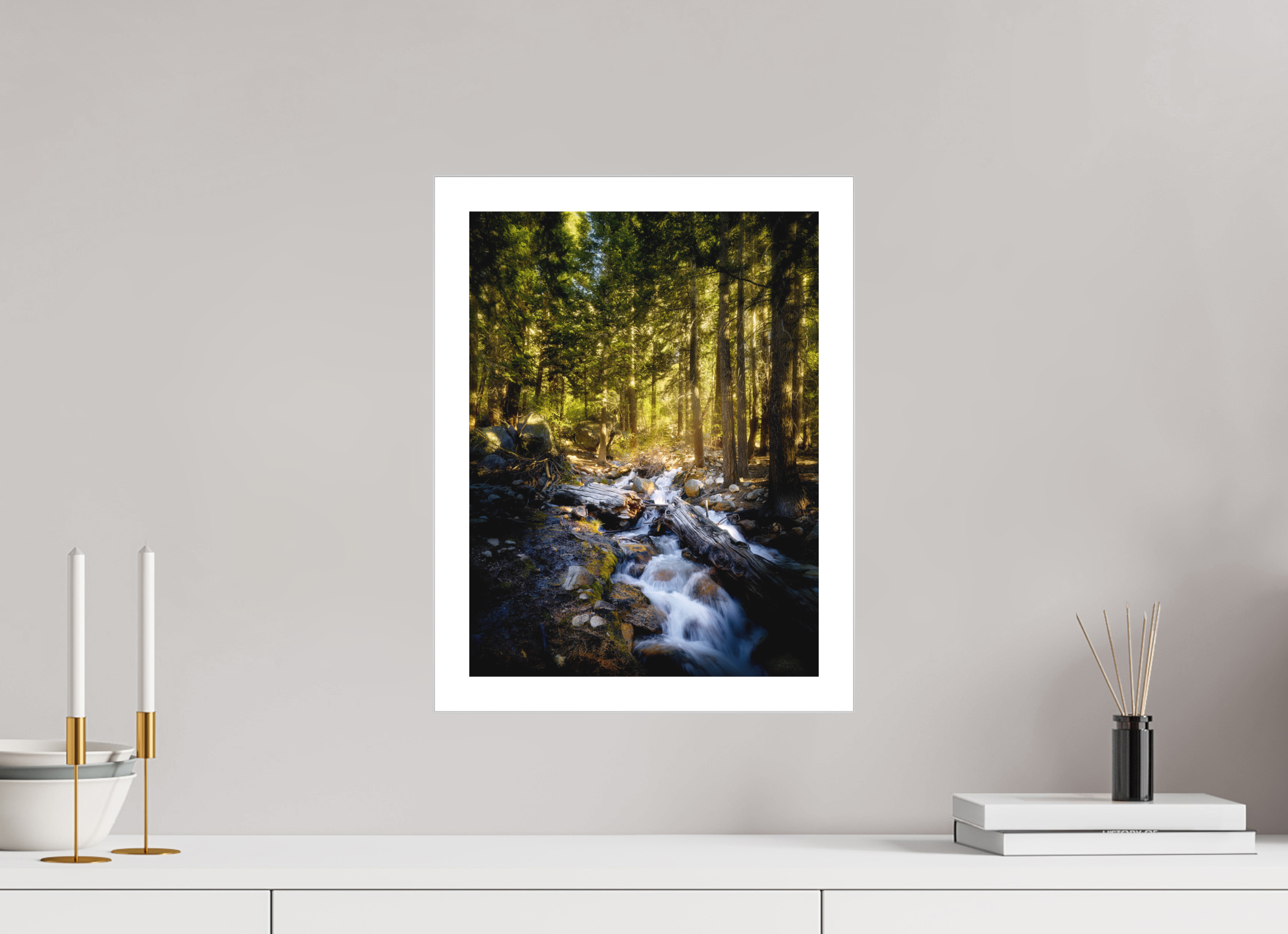 12 x 16″, Fine Art Bonded Acrylic Lone Pine Creek Waterfall on Mt. Whitney