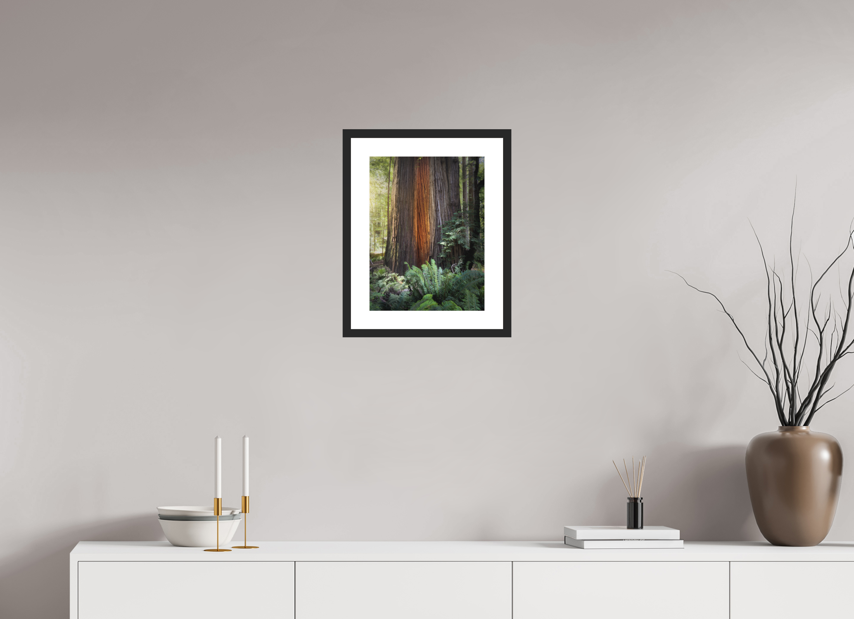 12 x 16″, Passe-Partout Black Frame Glow in the Tall Trees Grove