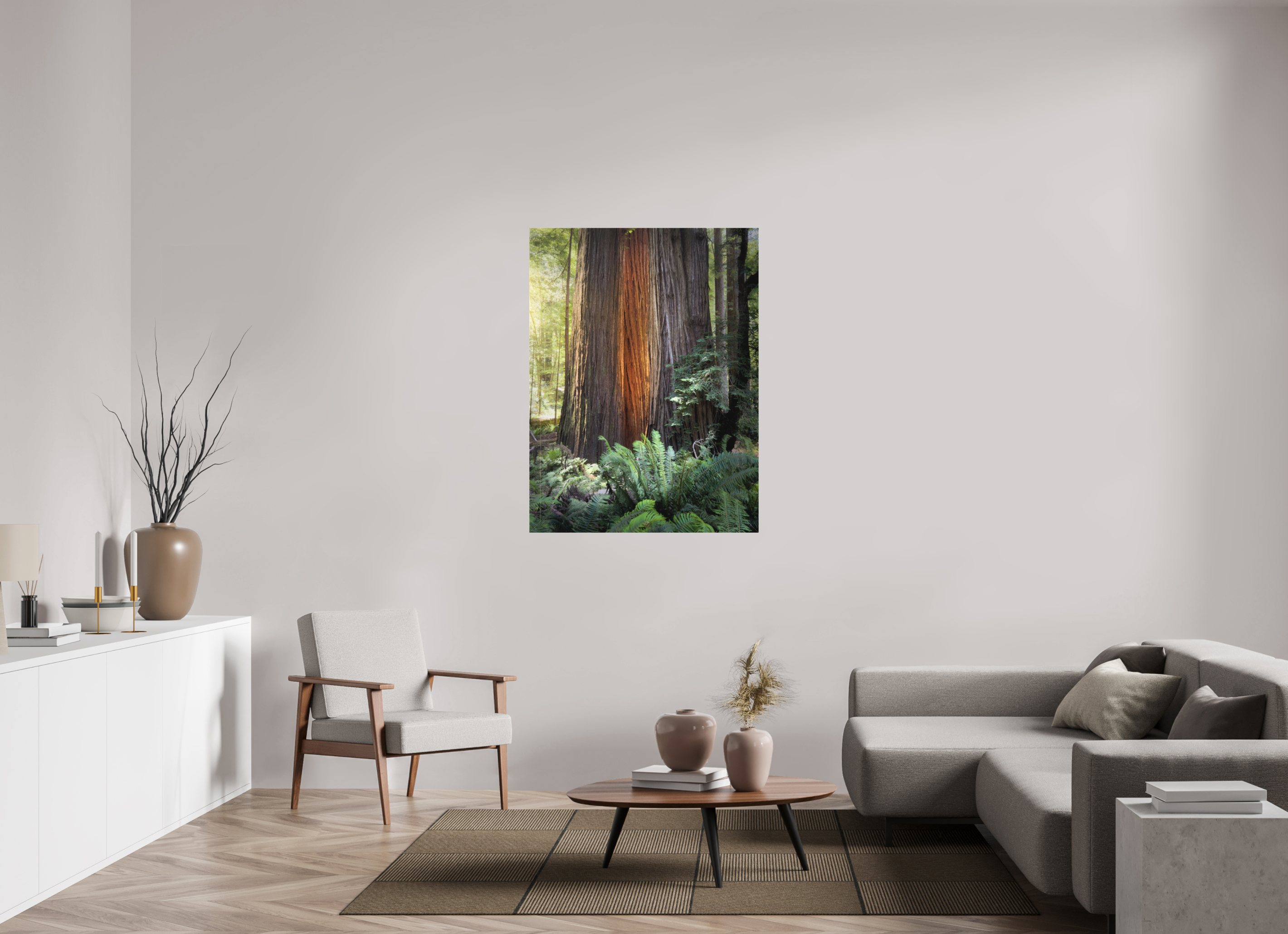 36 x 48″, Fine Art Textile Glow in the Tall Trees Grove