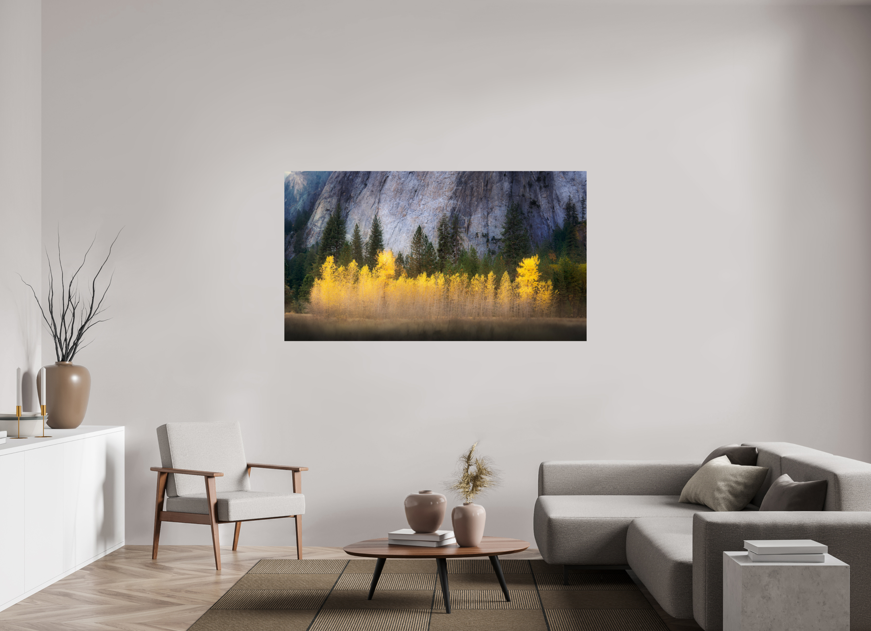 70 x 39.4″, Giclée Alu-Dibond Quaking Aspens Beneath Cathedral Rock