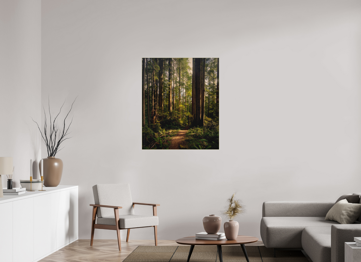 35 x 41.6″, Bonded Acrylic Gold Frame "I went to the woods . . .."