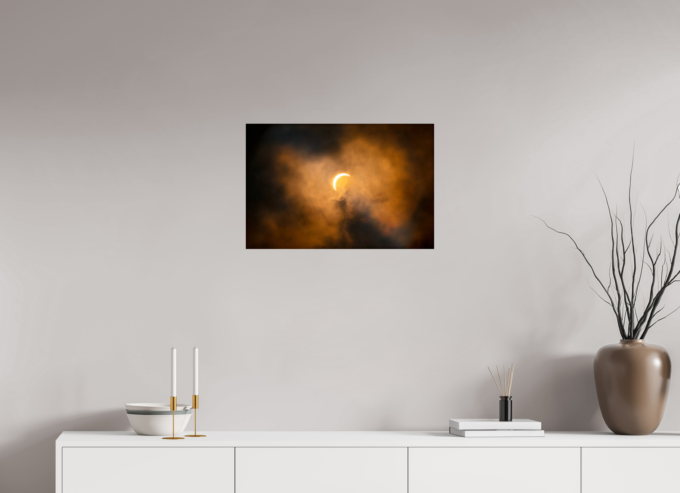 24 x 16″, Giclée Alu-Dibond 2024 Eclipse: Crescent Sun