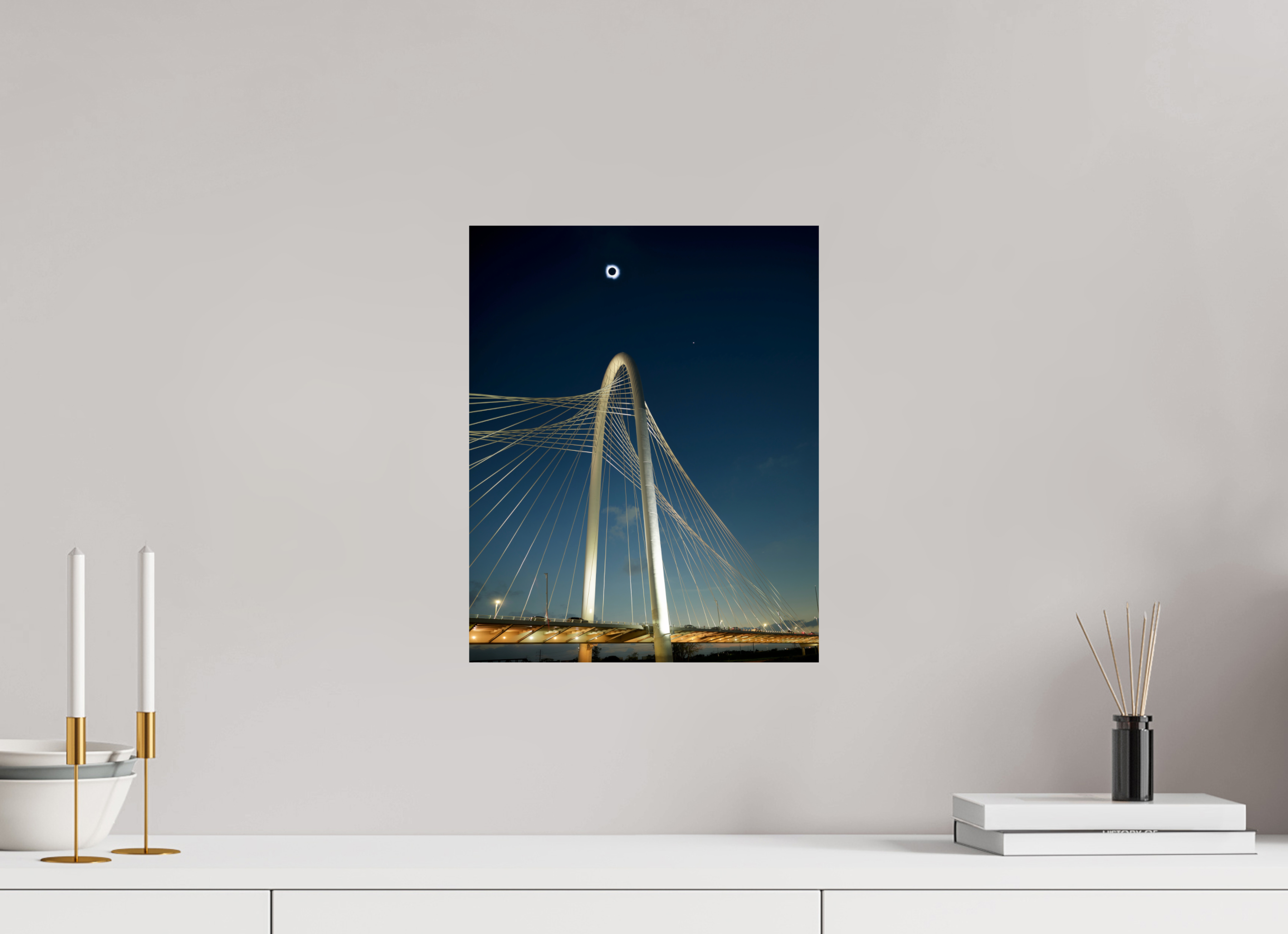 12 x 15″, Giclée Alu-Dibond 2024 Eclipse: Over Margaret Hunt Hill Bridge