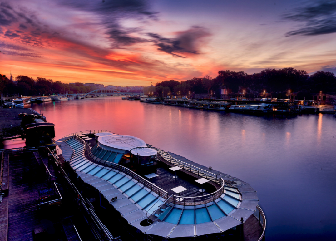 Main image Canal Boats On the River Seine at Dawn