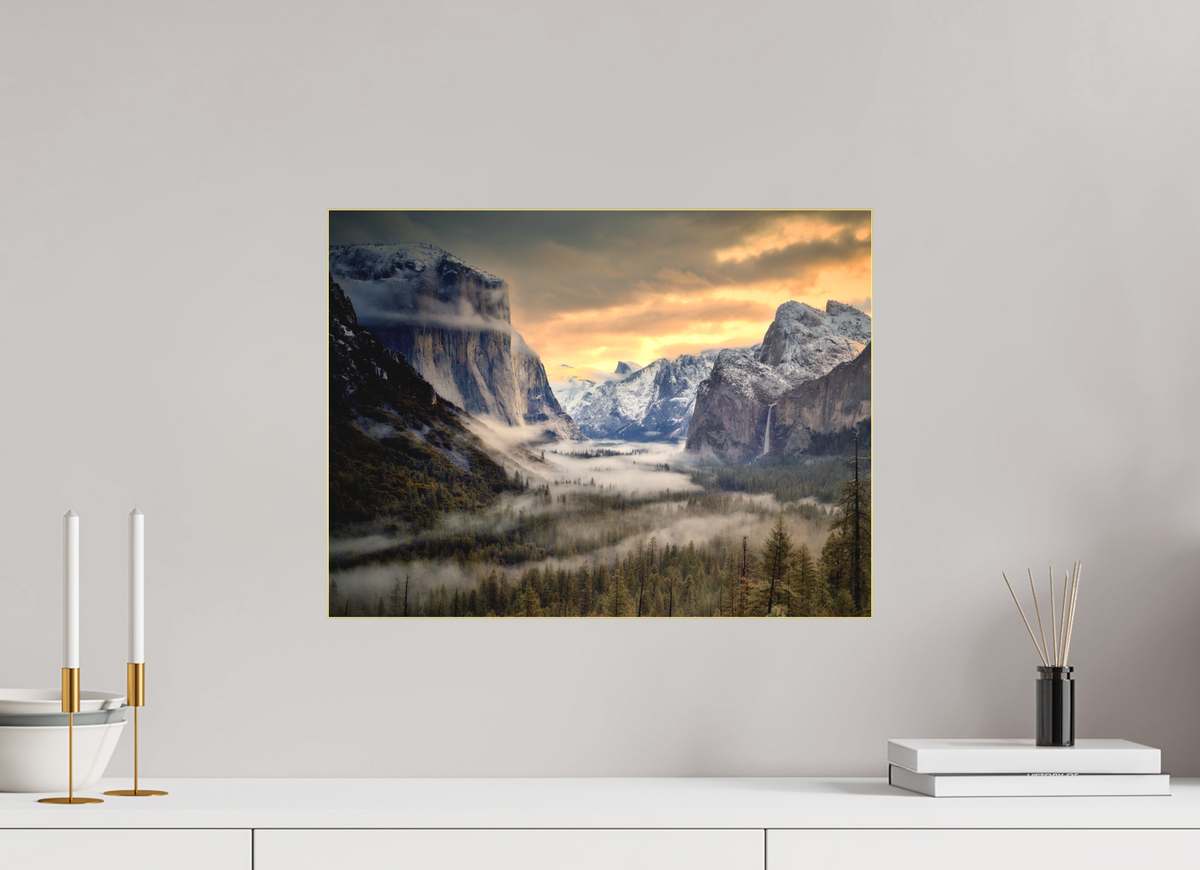 20 x 15″, Bonded Acrylic Gold Frame Tunnel View Winter Dawn