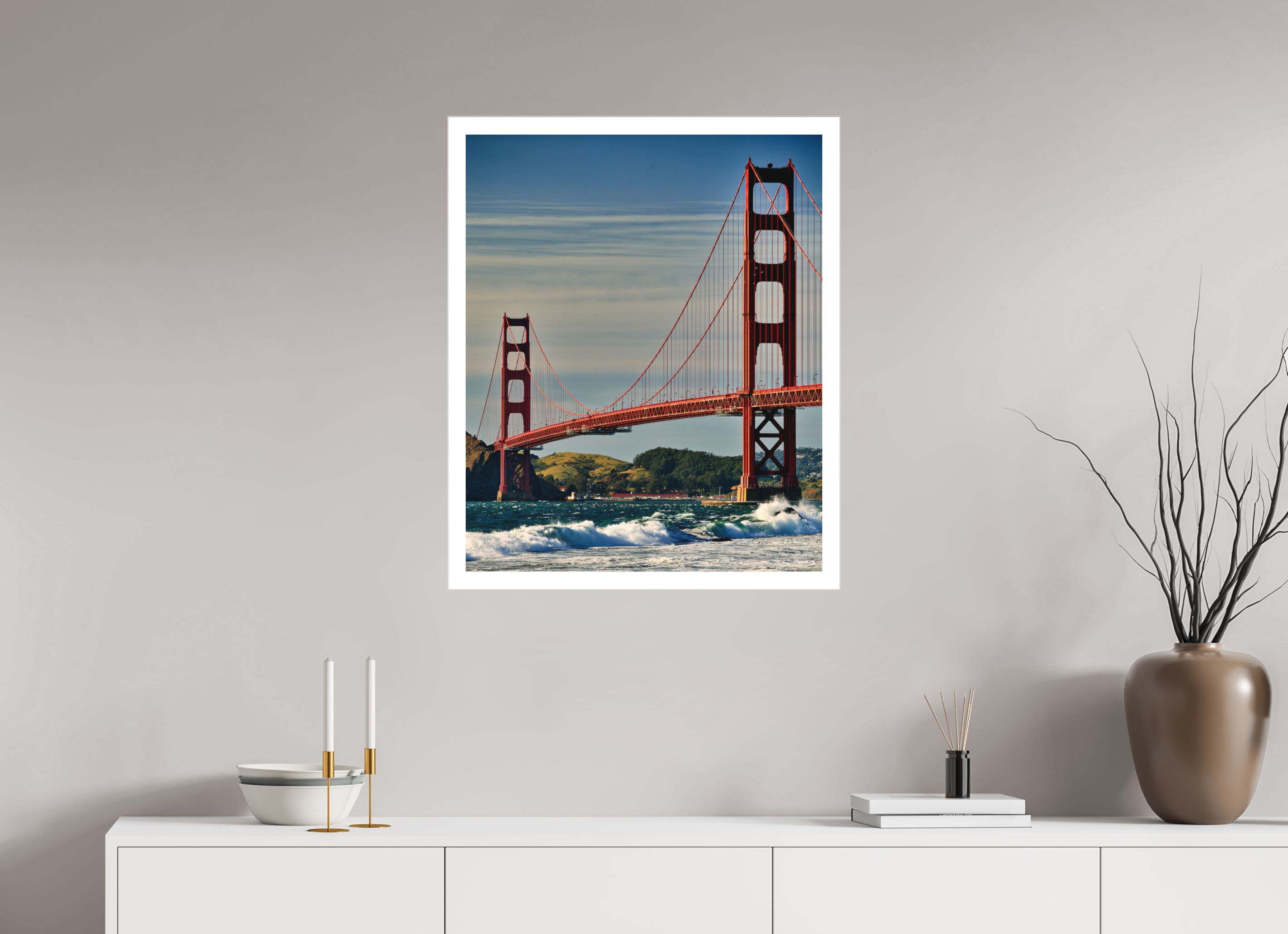 24 x 29.4″, Fine Art Bonded Acrylic Golden Gate II: Another Postcard View