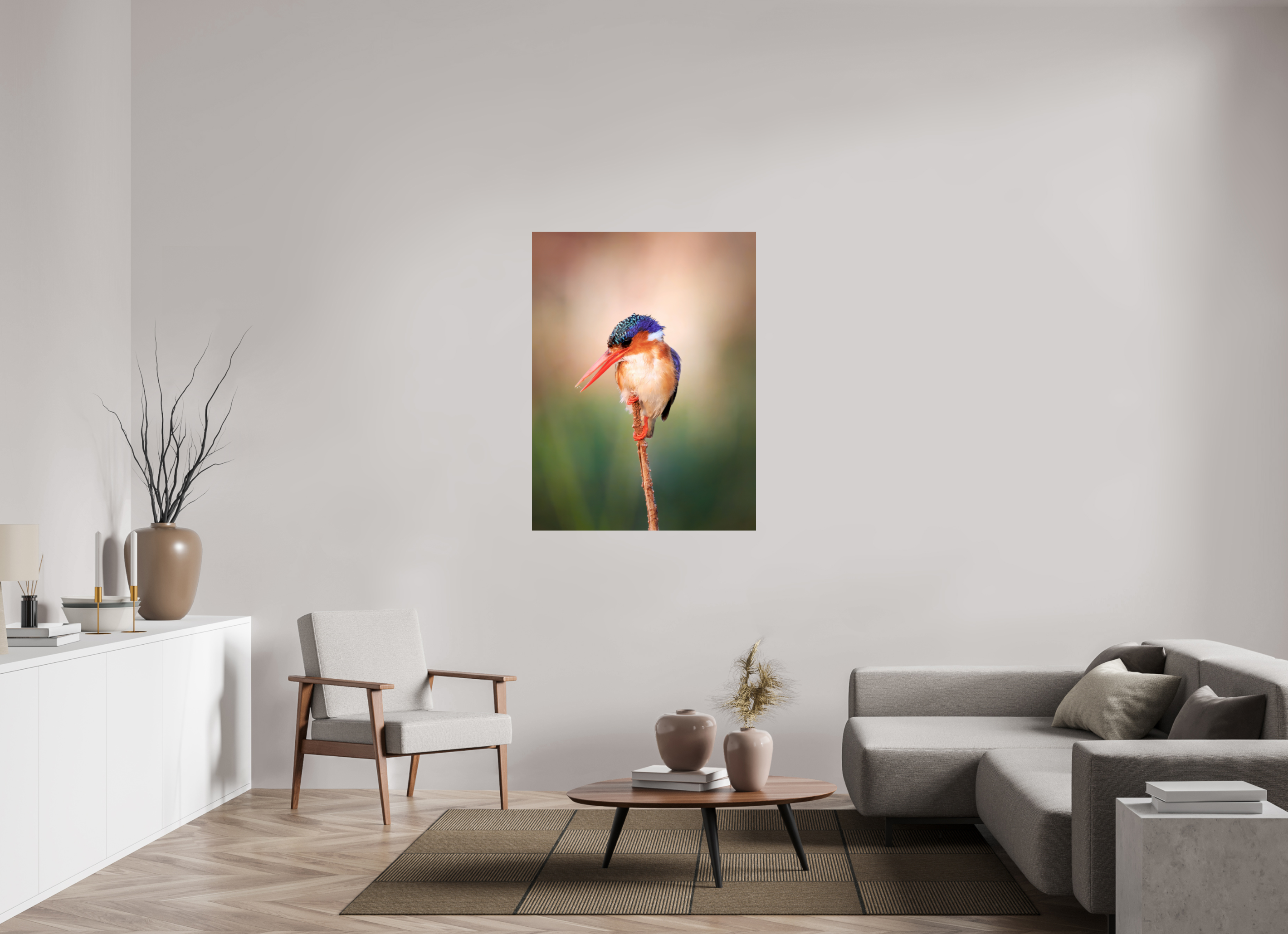 36 x 48″, Giclée Alu-Dibond Chobe River Kingfisher
