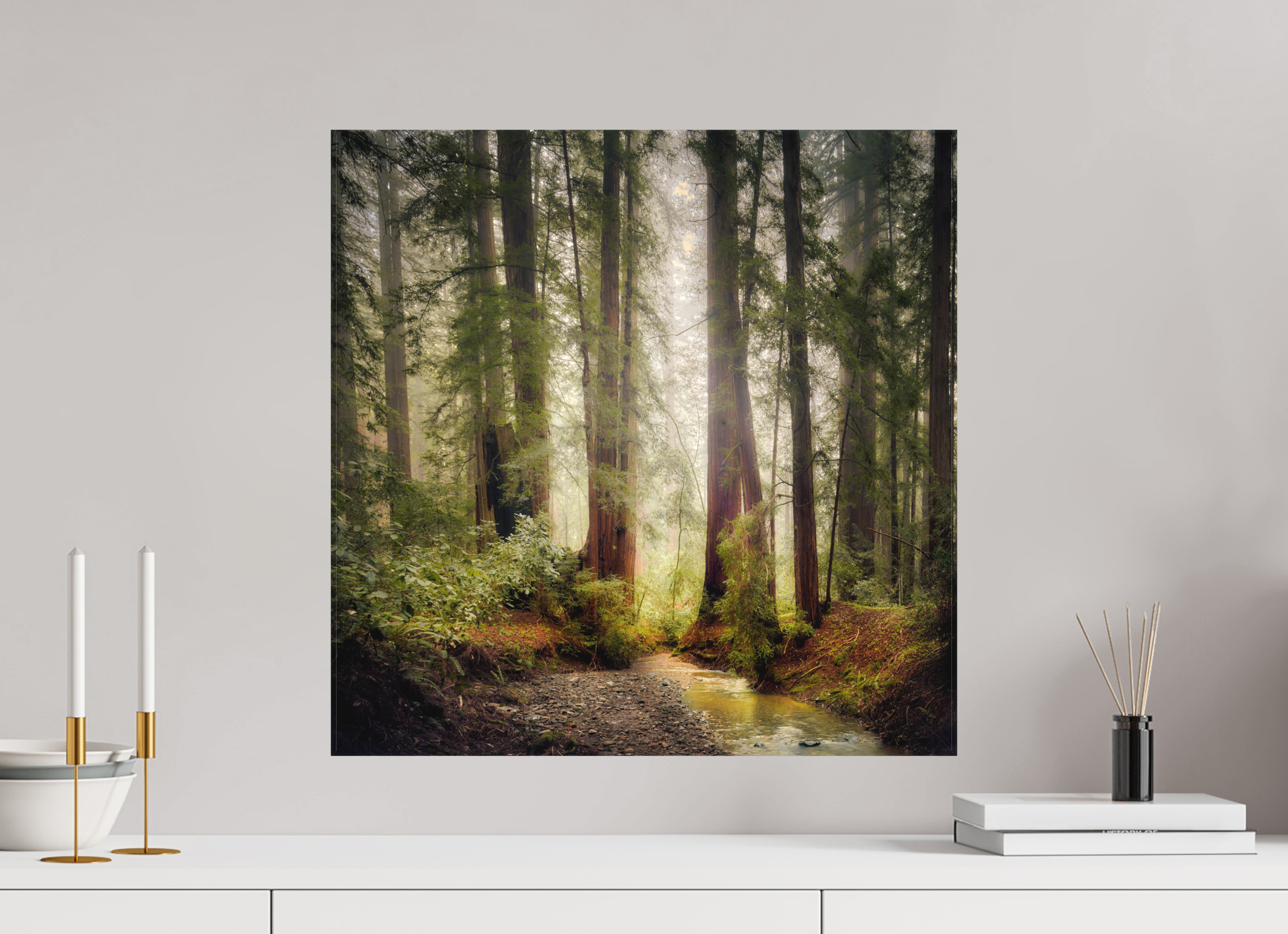 20 x 20″, Fine Art Textile Armstrong Woods IV: Lucem in Nemore