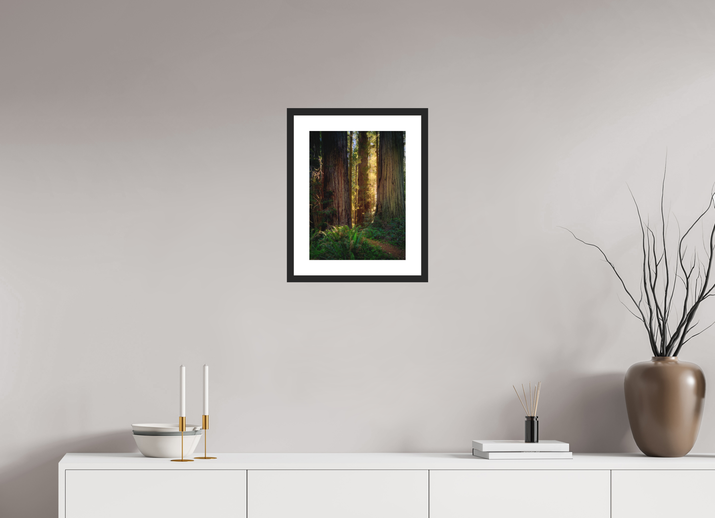 12 x 16″, Passe-Partout Black Frame Novaculata: Back to the Redwoods