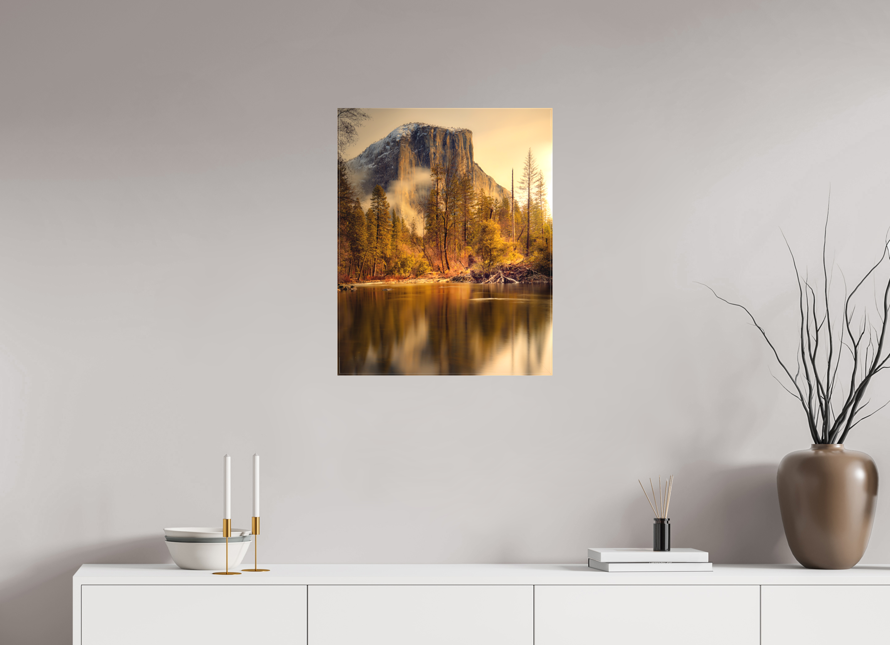 20 x 25″, Fine Art Textile Winter Sunrise At El Capitan